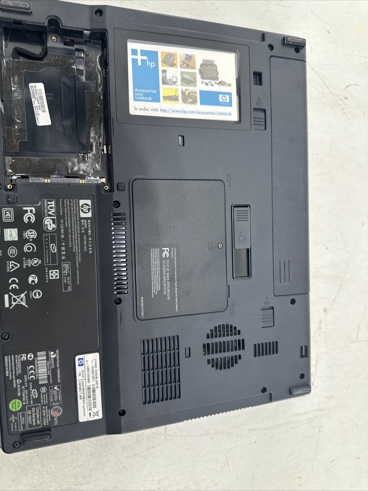 HP Compaq nx6110 15” Notebook (Intel Celeron M 1.60GHz 512Mb Ram NO HDD