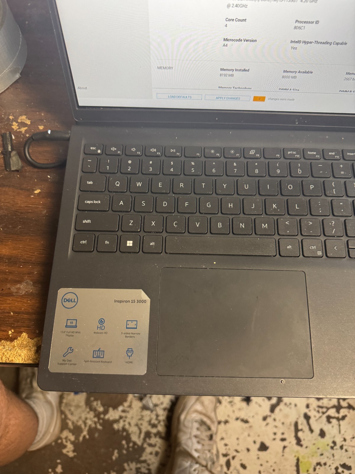 Dell Inspiron 15 3511 Core I5-1135G7 8GB RAM Laptop For Parts/Repair #5450
