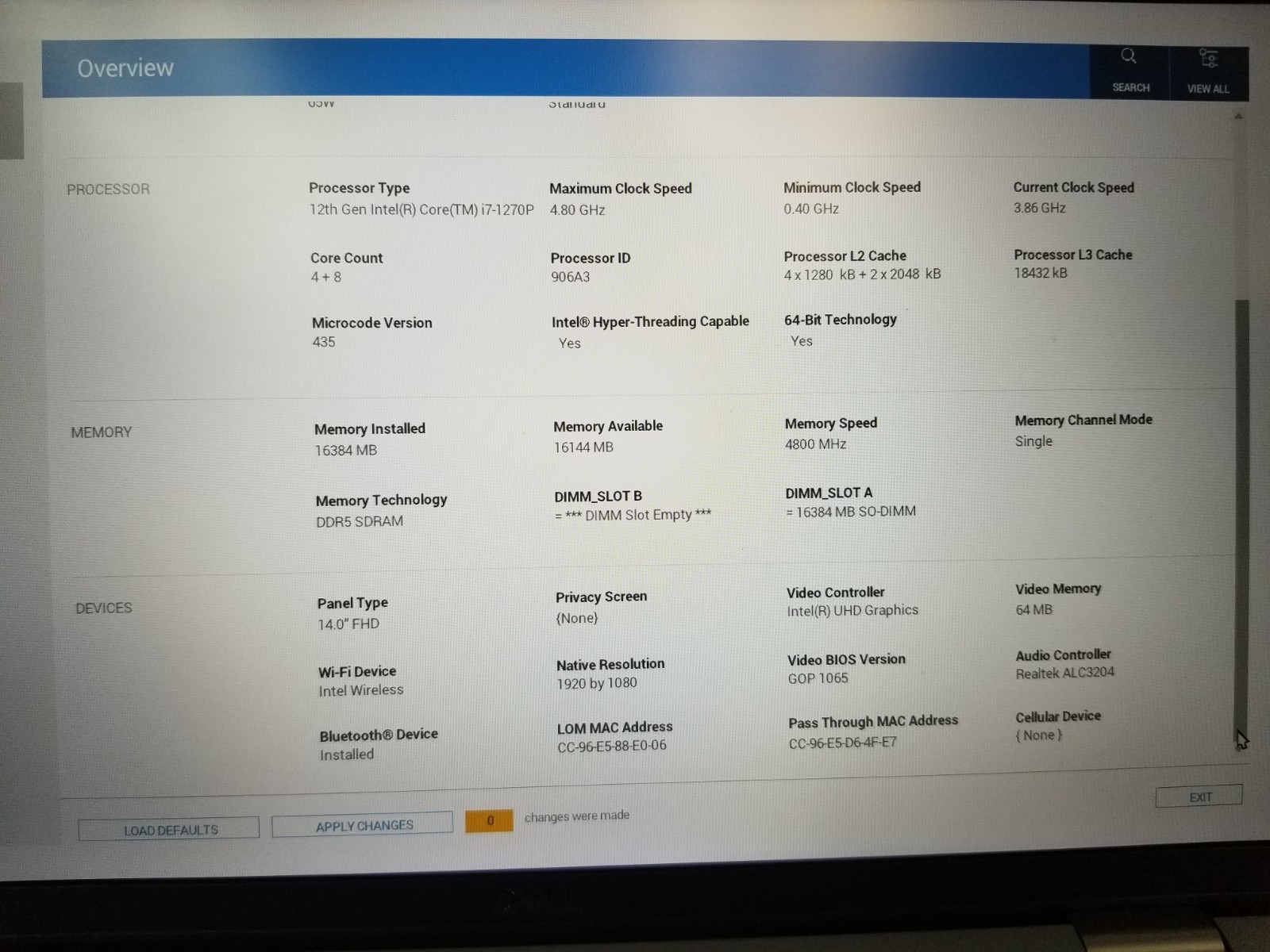 Dell Latitude 5431 14″ Intel i7-1270P 16GB DDR5 NO HDD NO OS/ FREE DELIVERY