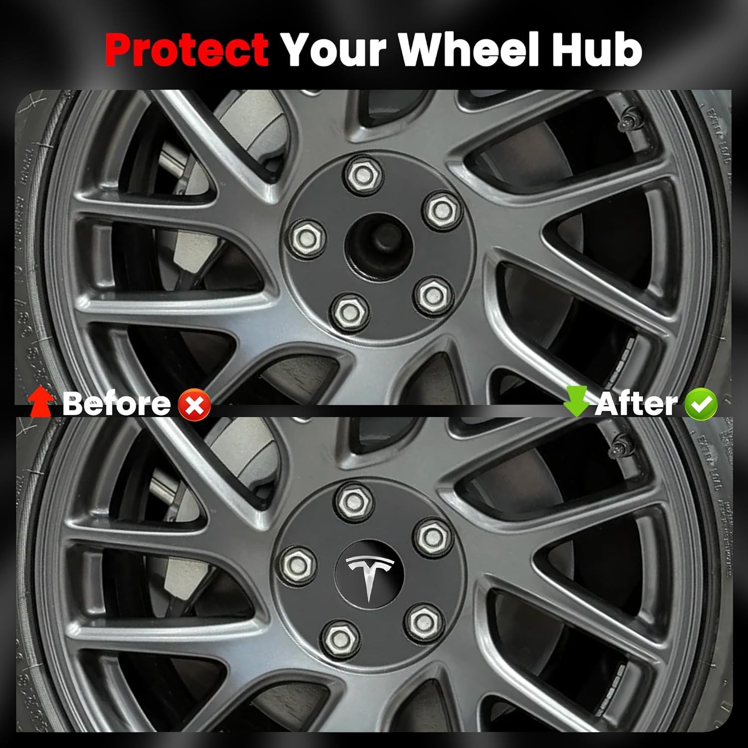 4PC Tesla Model Y Model 3 Wheel Caps Hubcaps Center Covers Chrome Em