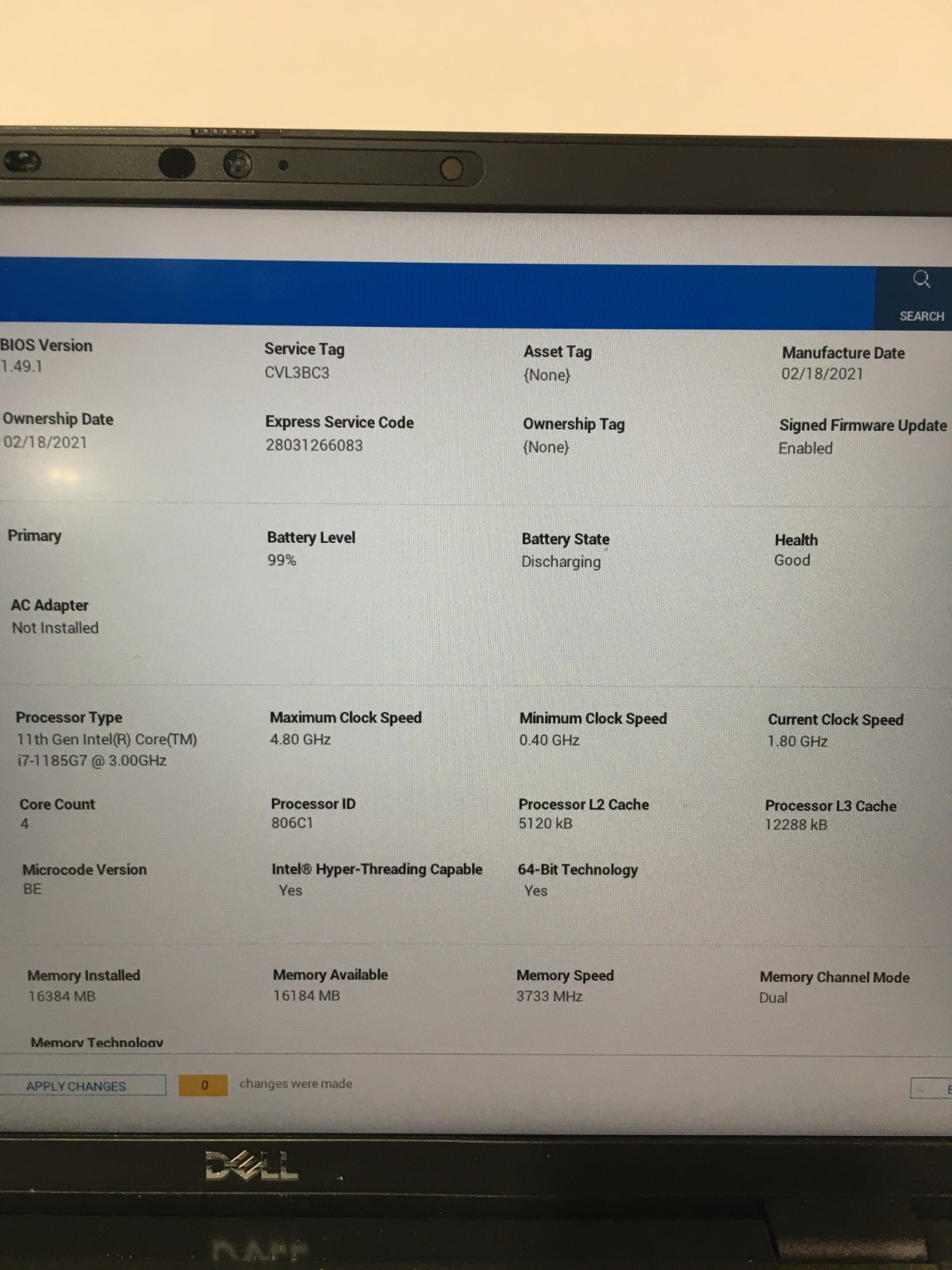Dell Latitude 7420 14” (i7 1185G7 @ 3.00GHz, 16GB RAM, 256GB NVMe SSD) Win11Pro
