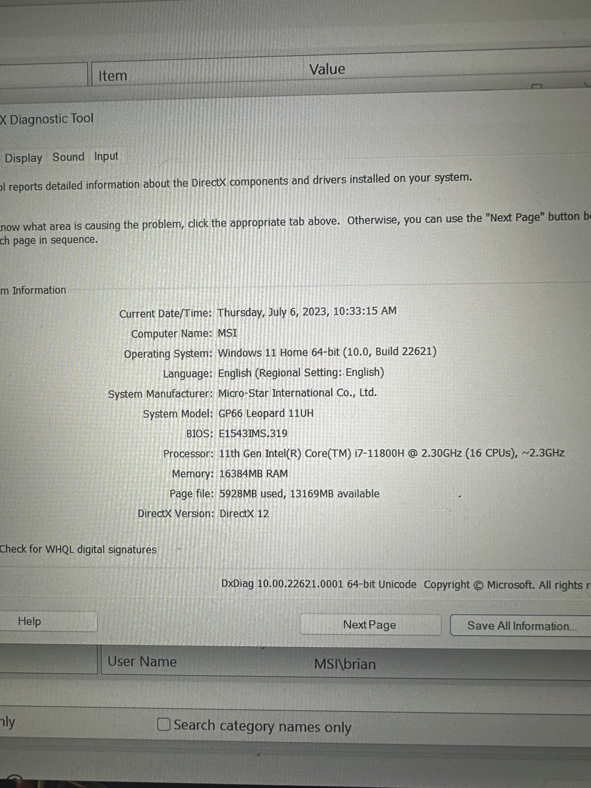 MSI GP66 Leopard 15.6 inch (1TB, Intel Core i7-11th Gen., 2.30GHz, 16GB) Laptop