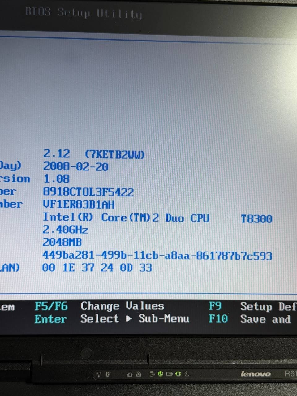 IBM Lenovo ThinkPad R61 Laptop Core 2 Duo 2.4GHz 2 GB RAM “Read”