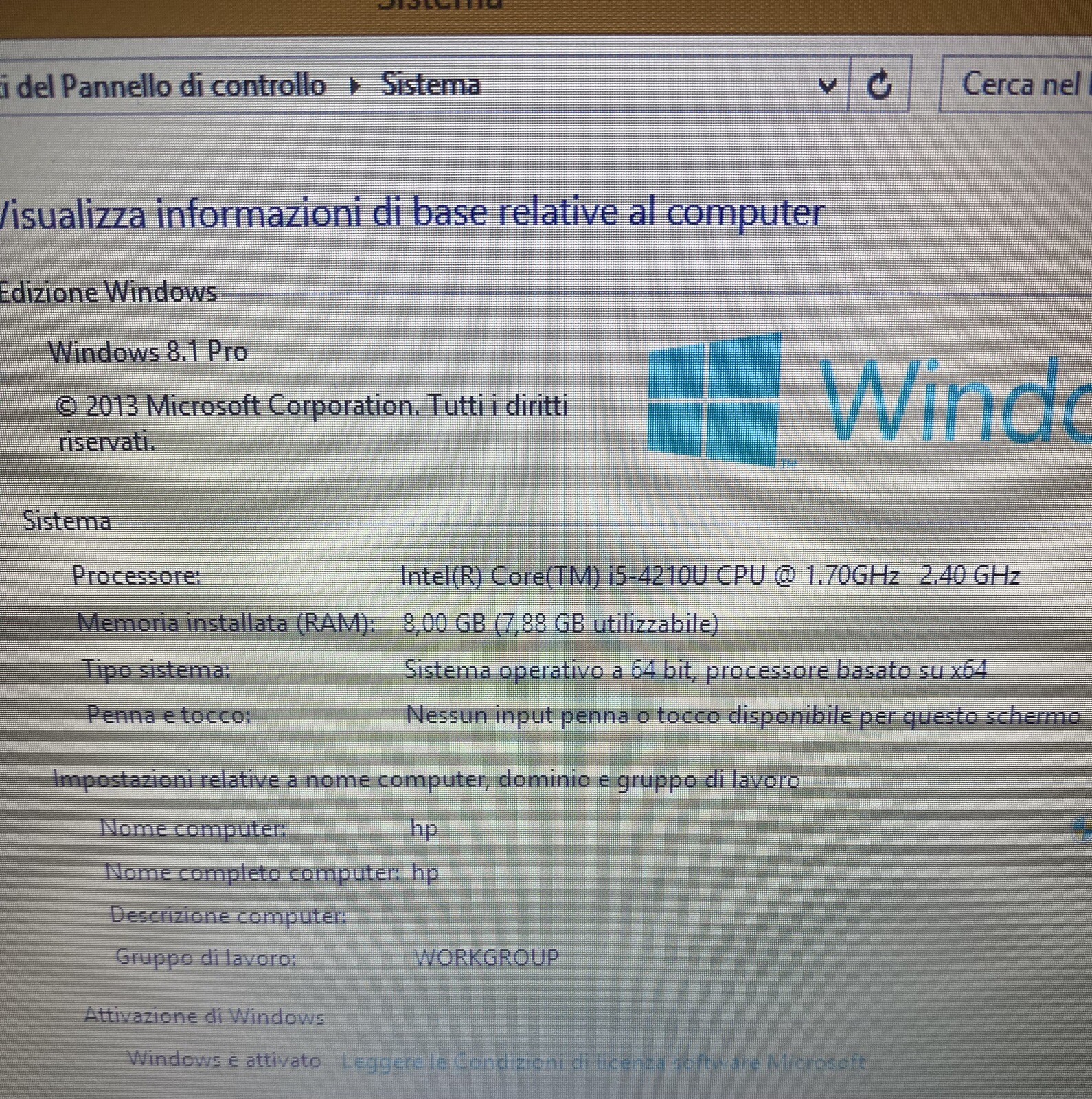 HP PROBOOK 430 G2 13.3″ INTEL i5-4210U 1.70GHz 8GB RAM 250GB SSD WIN 8.1 USED