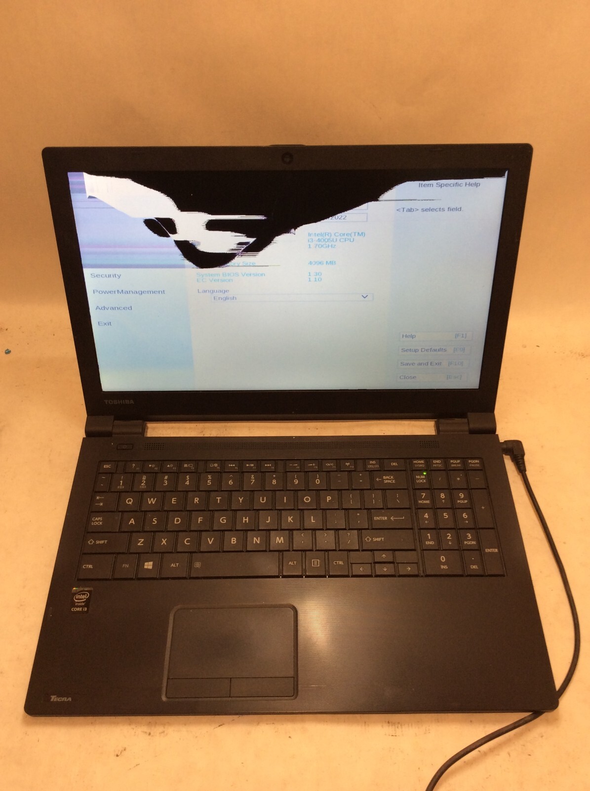 Toshiba Tecra C50-B1500 Laptop 15″ Intel Core i3 4th Gen DAMAGED SCREEN -PP
