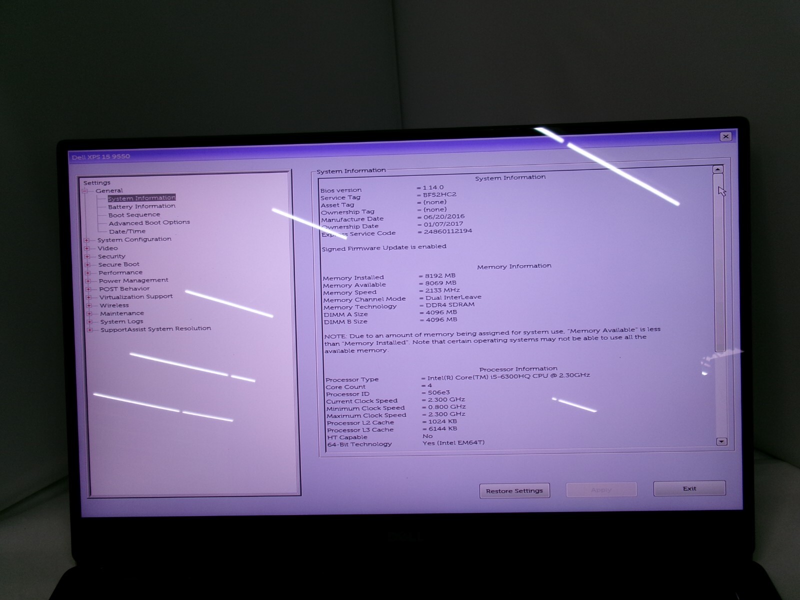 DELL XPS 15 9550, i5-6300HQ @ 2.3GHz, 8GB RAM, No SSD or OS, Bad Keyboard