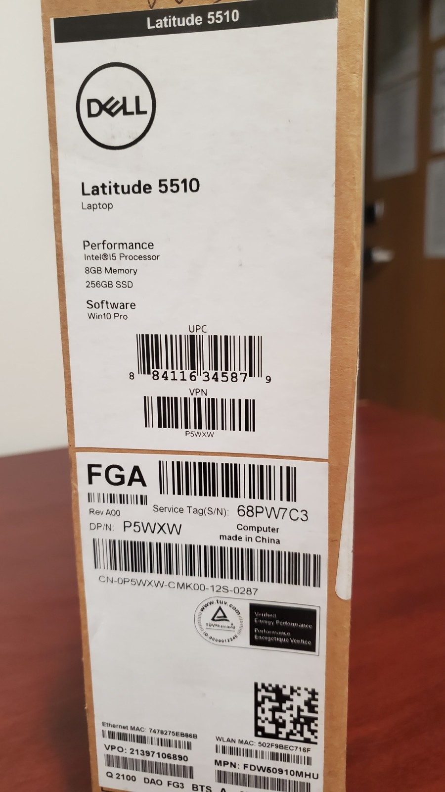 DELL Latitude 5510 Laptop i5-10310U 8GB RAM 256GB NVMe SSD Windows11 PRO mint