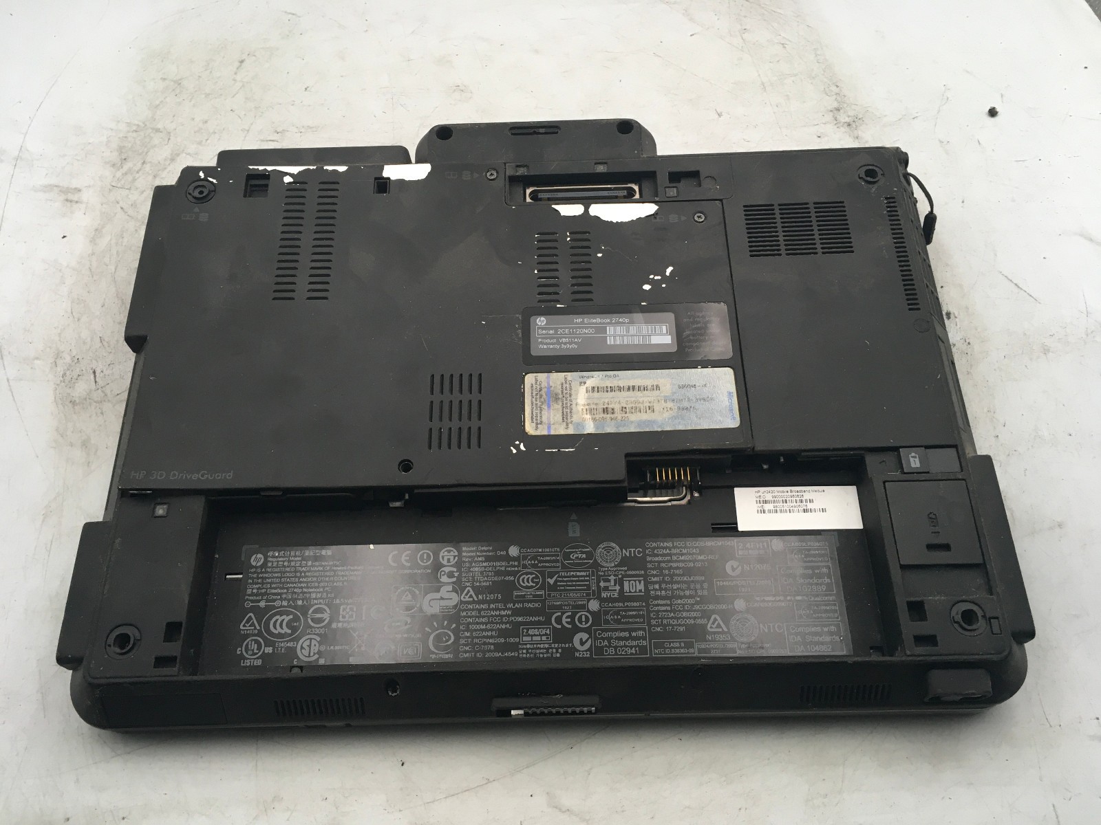 HP ELITEBOOK 2740P – BOOTS TO BIOS – INTEL I5 M520 – NO RAM – NO OS – READ – BB