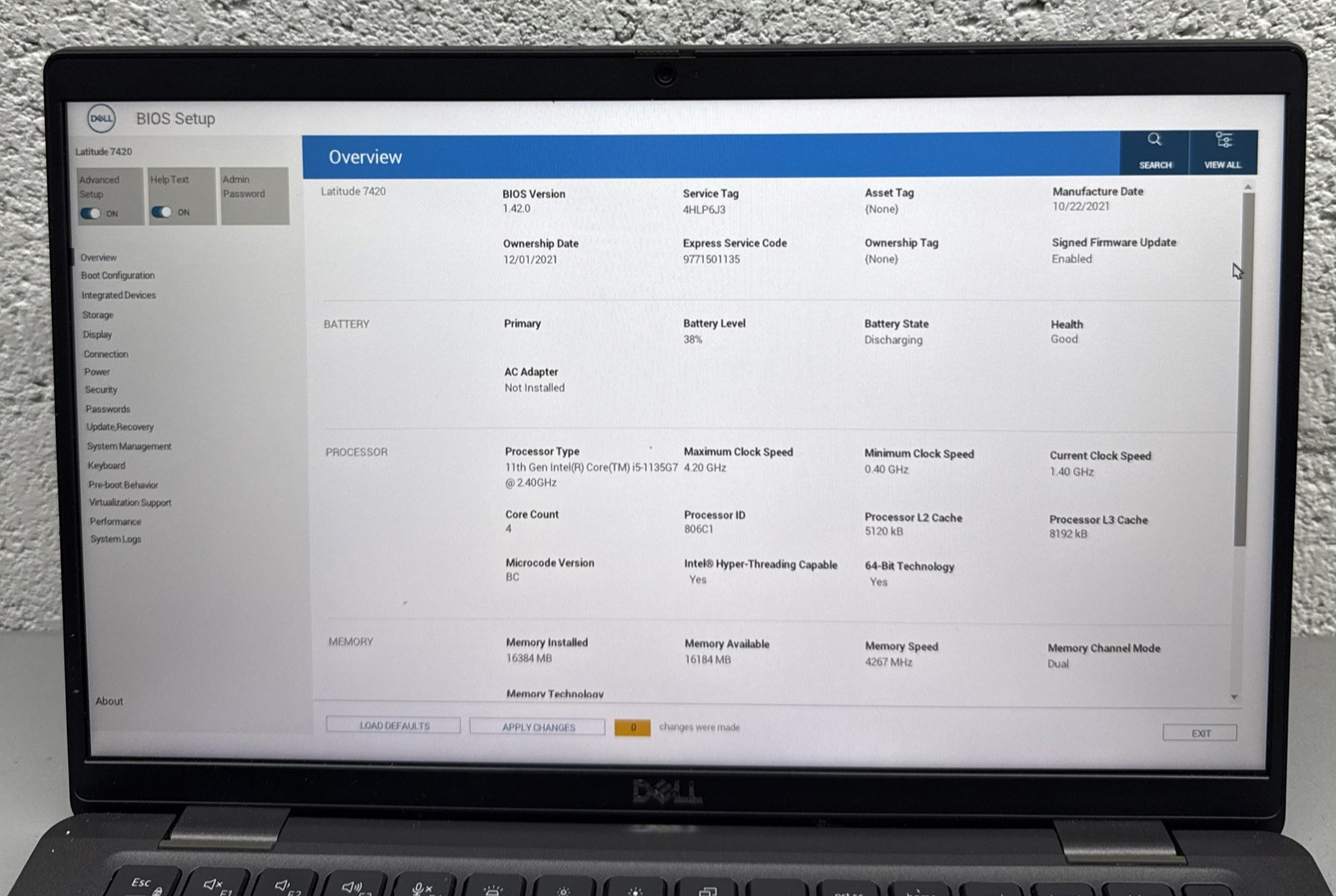 Dell Latitude 7420 14″ Core i5-1135G7 16GB 256GB SSD No Operating System