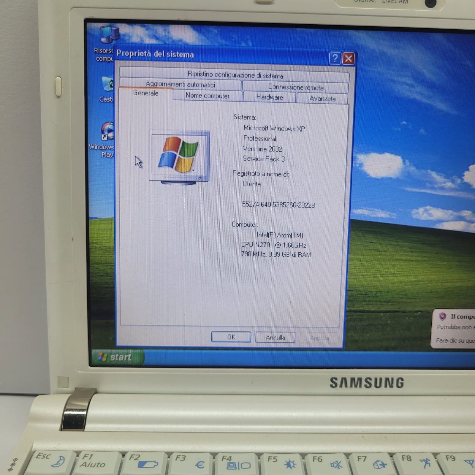 “Mini Xp ” Samsung Netbook 10” Windows XP