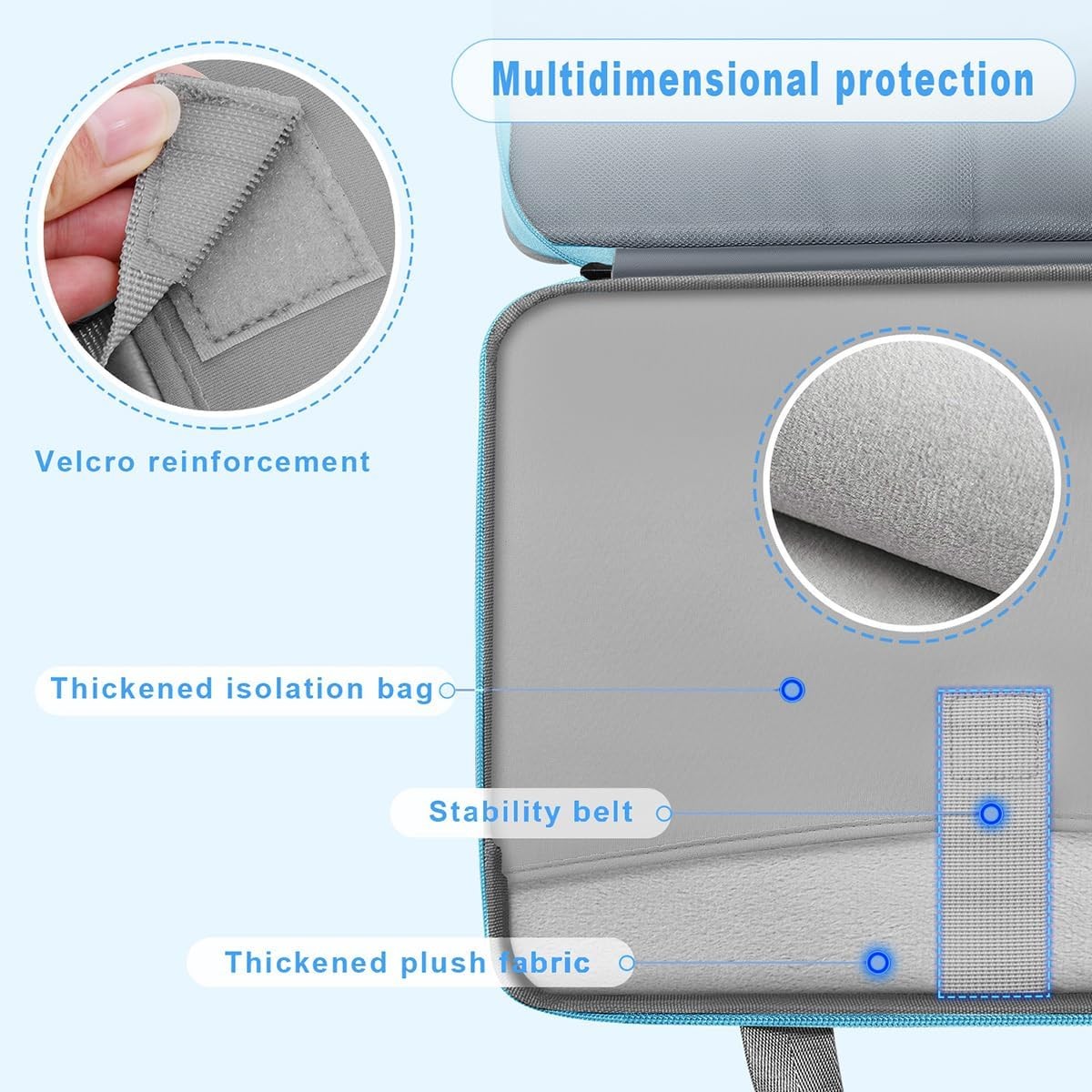 Laptop Case 15 15.6 16 inch Sleeve, Expandable Computer Hand Bag with Multi-pock