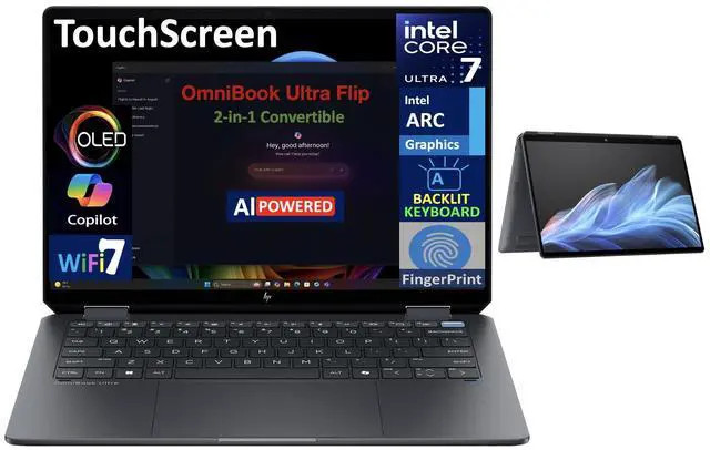 HP OmniBook Ultra Flip AI 2-in-1 14.0 in Touch OLED 2.8K Core Ultra 7 256V
