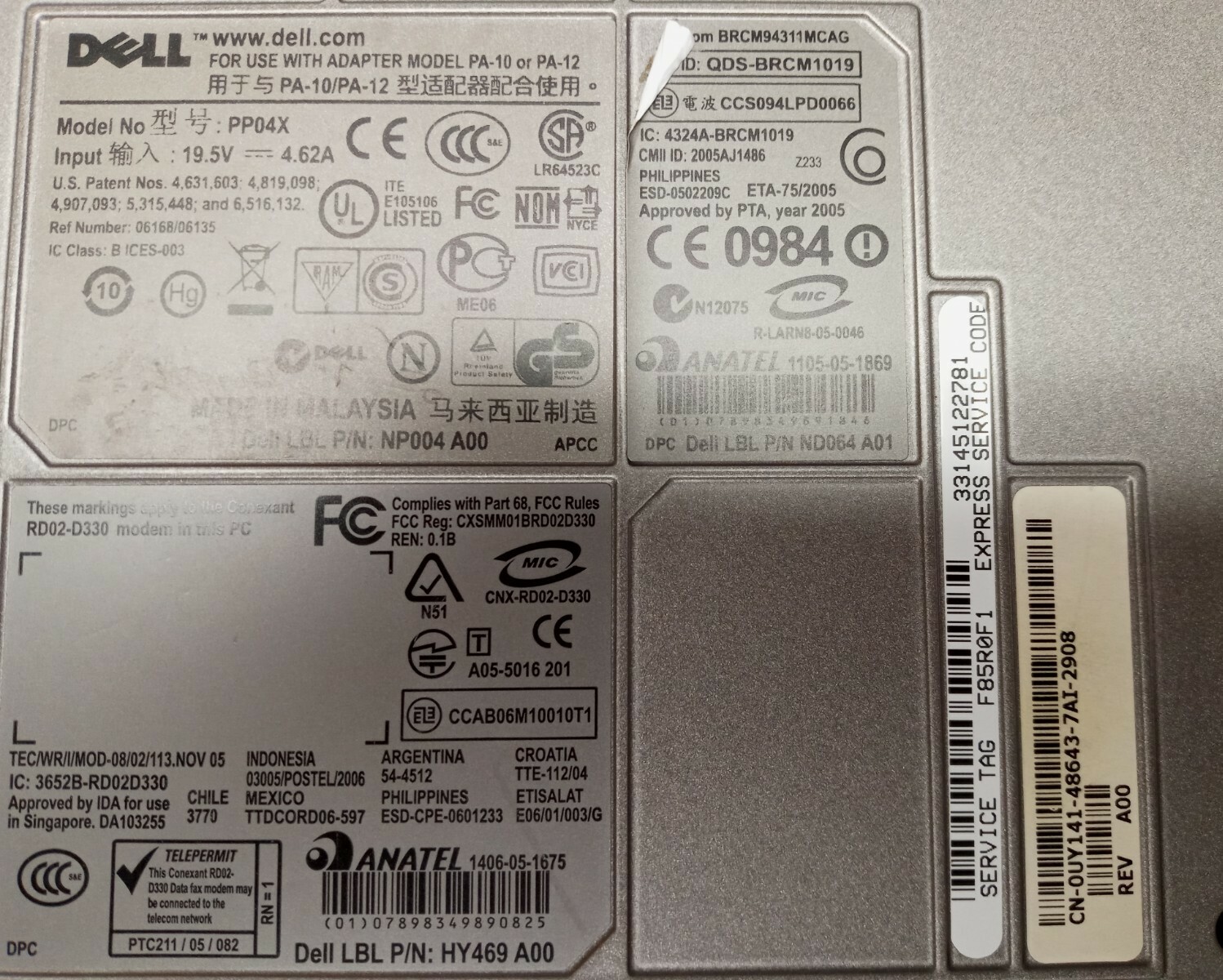 DELL LATITUDE D830 Intel Core 2 Windows XP 15″ No Cords Untested Recycle Find