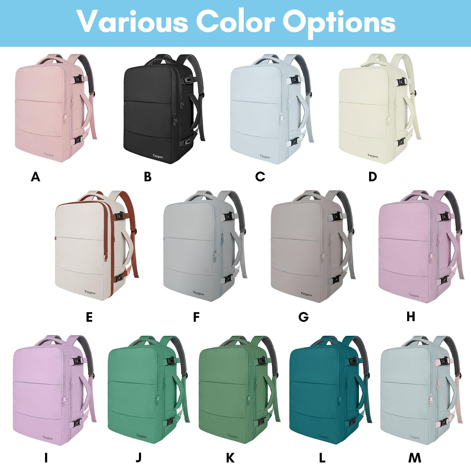 Taygeer Carry On Backpack 35L Travel Backpack Women Airline Approved Underseat
