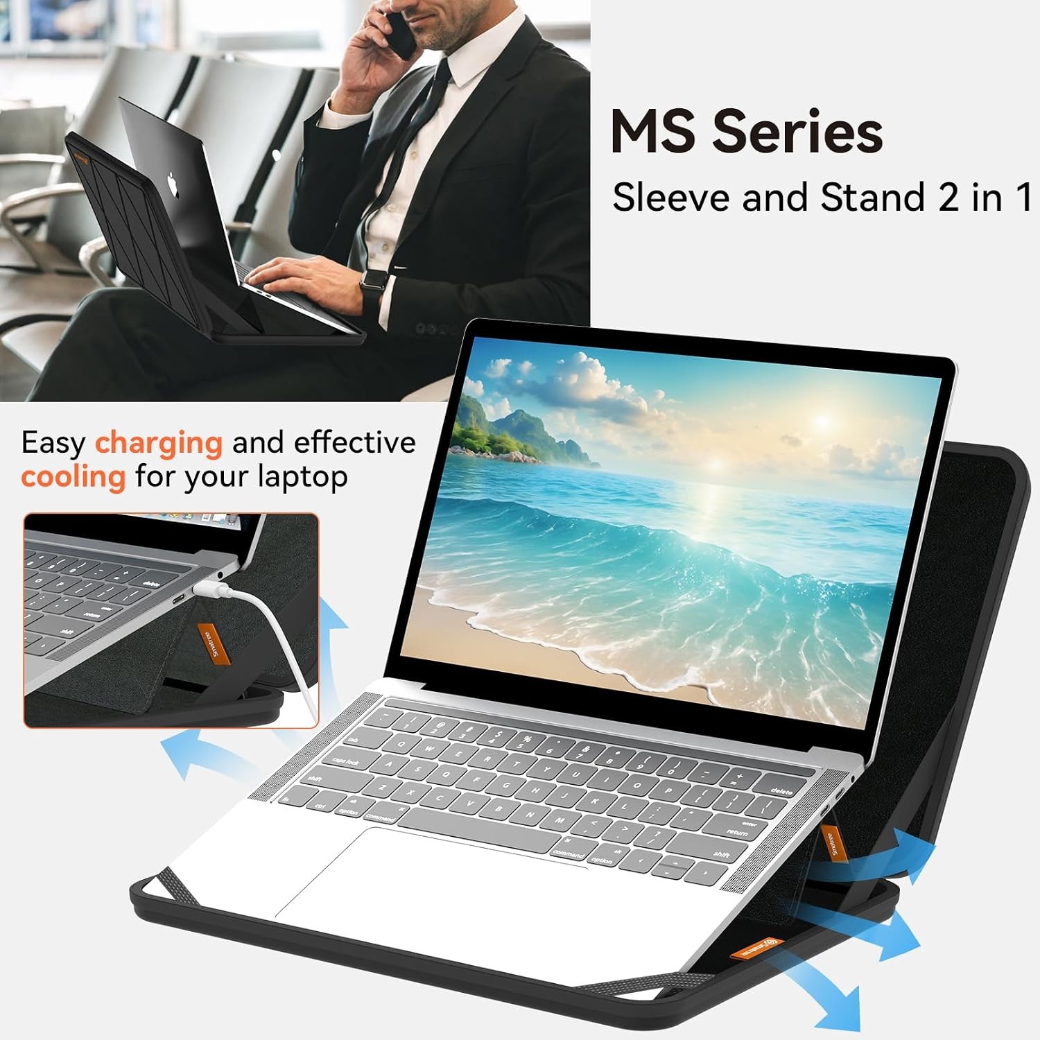 Smatree MS85T EVA Hard Case with Stand for 16″ HP Envy x360 2-in-1 Laptop