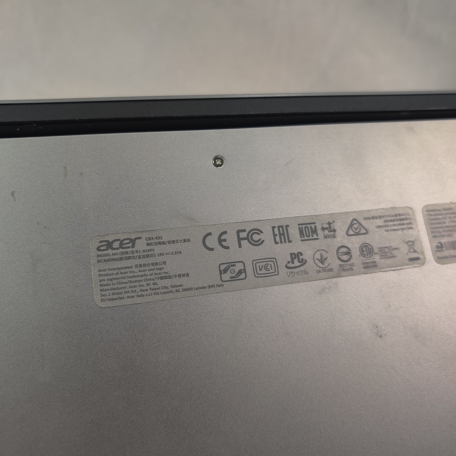 Acer Chromebook CB3-431 14” Full HD Intel N3160 4GB RAM UNTESTED SOLD FOR PARTS