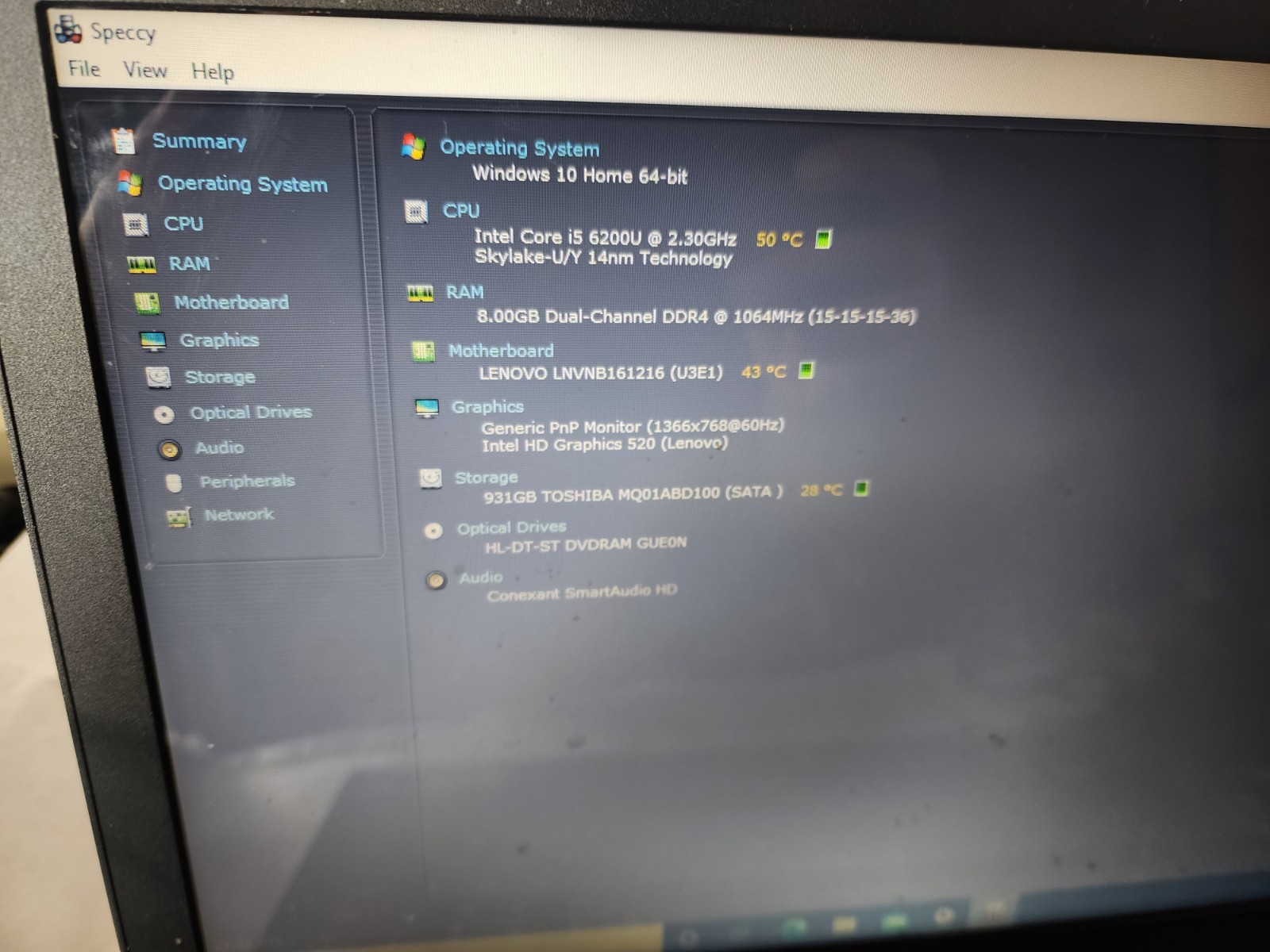 Lenovo IdeaPad 110‑15ISK 15.6″ HD i5-6200U 8GB RAM 1 TB HDD Win10 Home