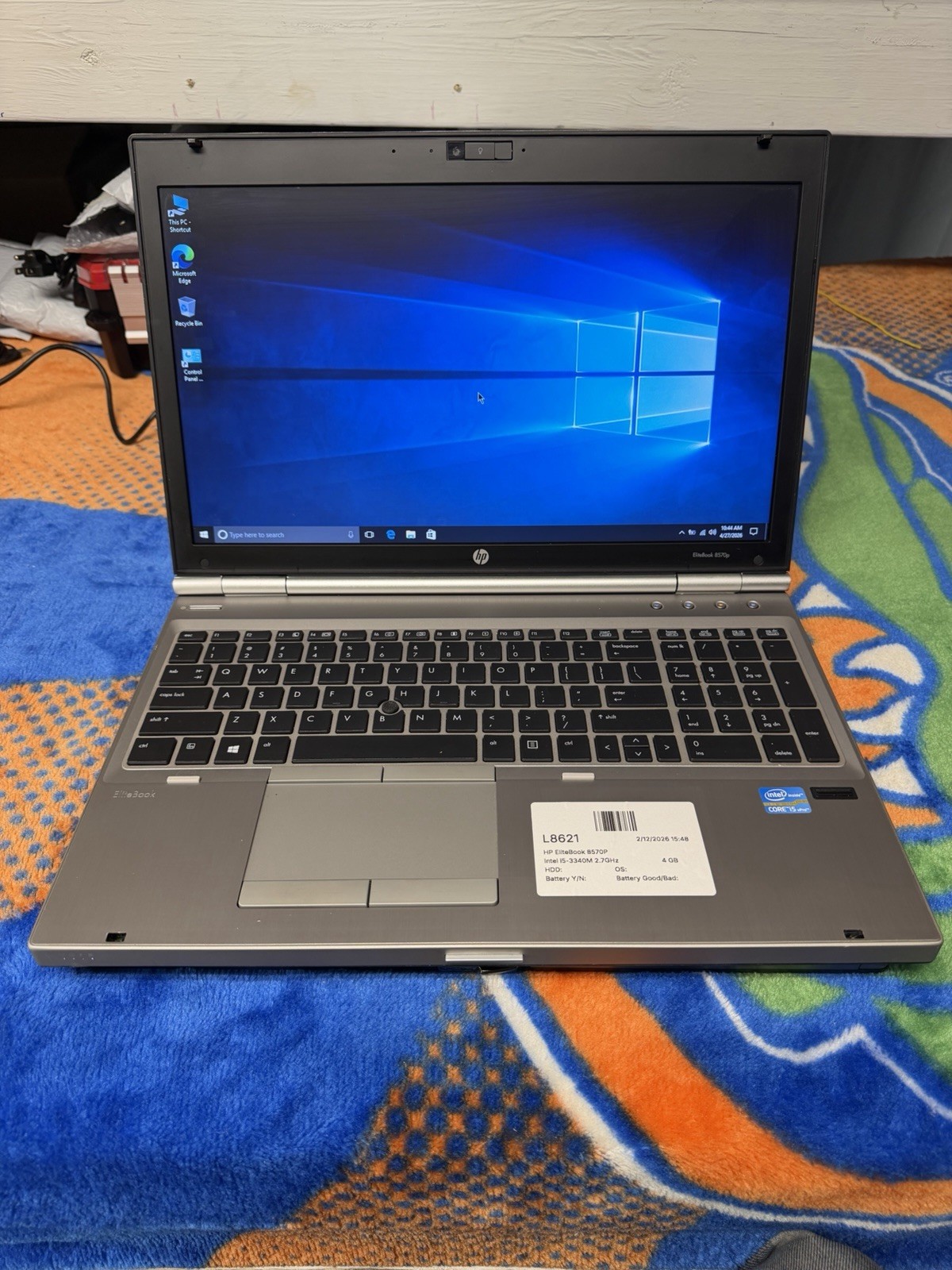 HP EliteBook 8560p 15.6″ Laptop Intel i5 @2.70 4GB RAM 320 GB DVDRW WiFi #241