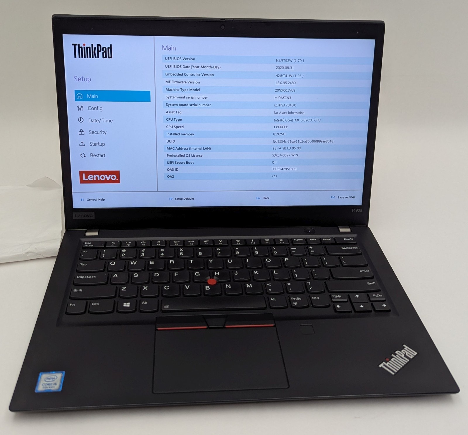 Lot of 3 Lenovo ThinkPad T490s 14″ Laptop i5-8265U 1.6GHz 8GB RAM *BAD TOUCHPAD