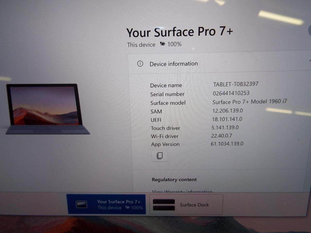 Microsoft Surface Pro 7+ plus i7, 16GB, 512 SSD, 11th Gen 1165G7 processor, KB