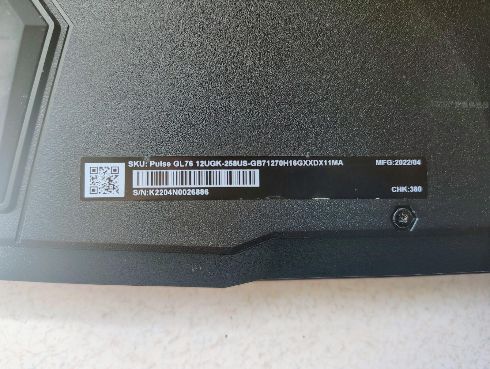 Msi Pulse GL76 Gaming Laptop