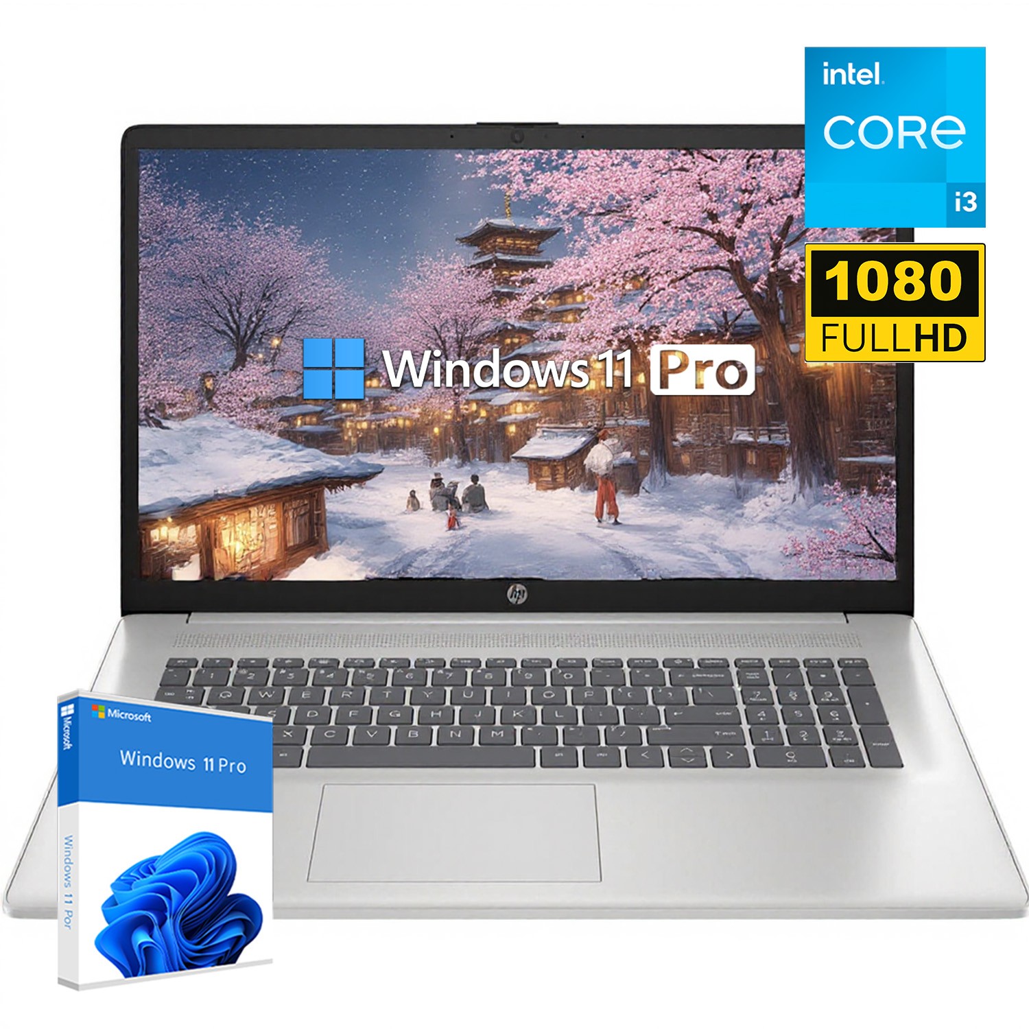 HP Laptop 17.3 in FHD, 8 core Intel Core i3 N305 16GB RAM 512GB windows 11 pro