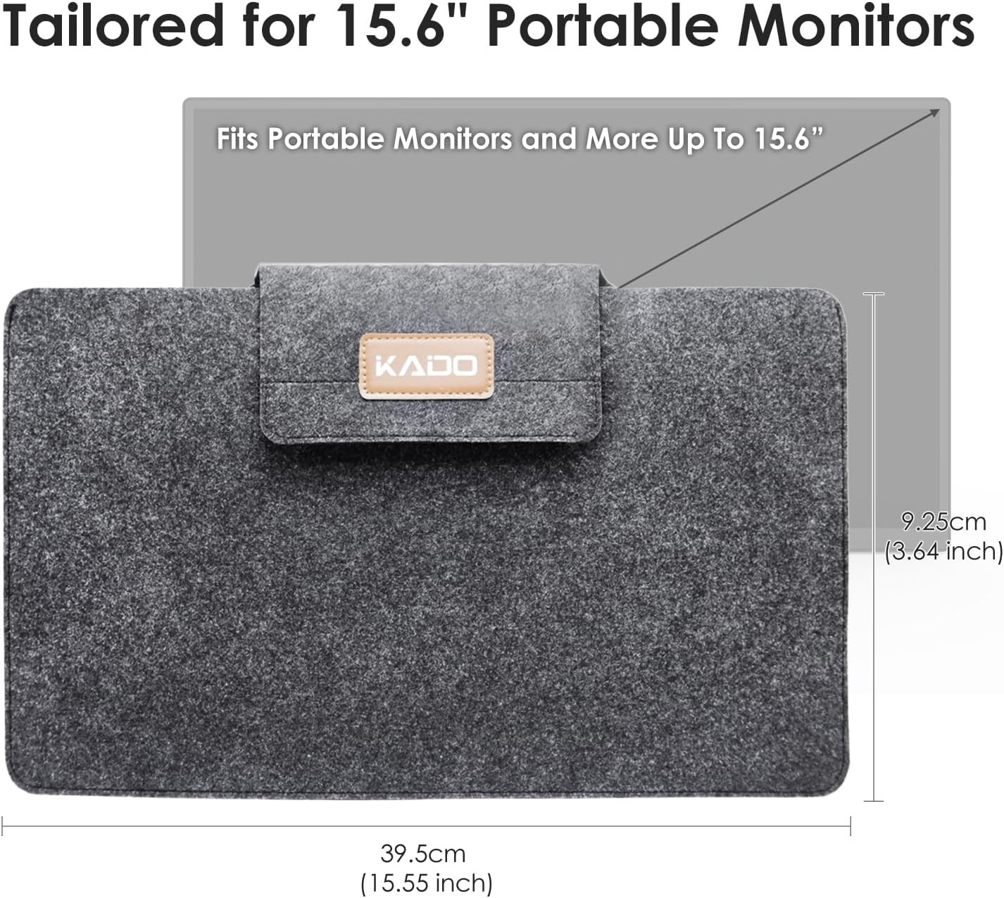 15.6 Inch Portable Monitor Case Sleeve Bag Made for Sceptre MNN KYY InnoView Yxk