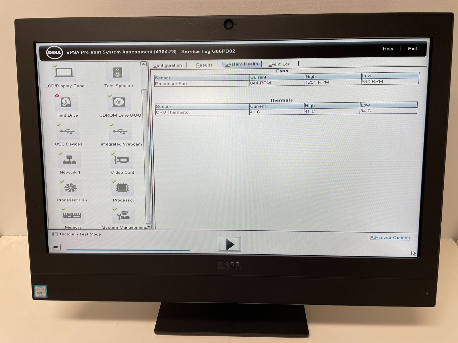 Dell Optiplex 5250 AIO Computer i5-7500 3.40GHz 8GB Mem 21.5 Wifi NoHDD/OS