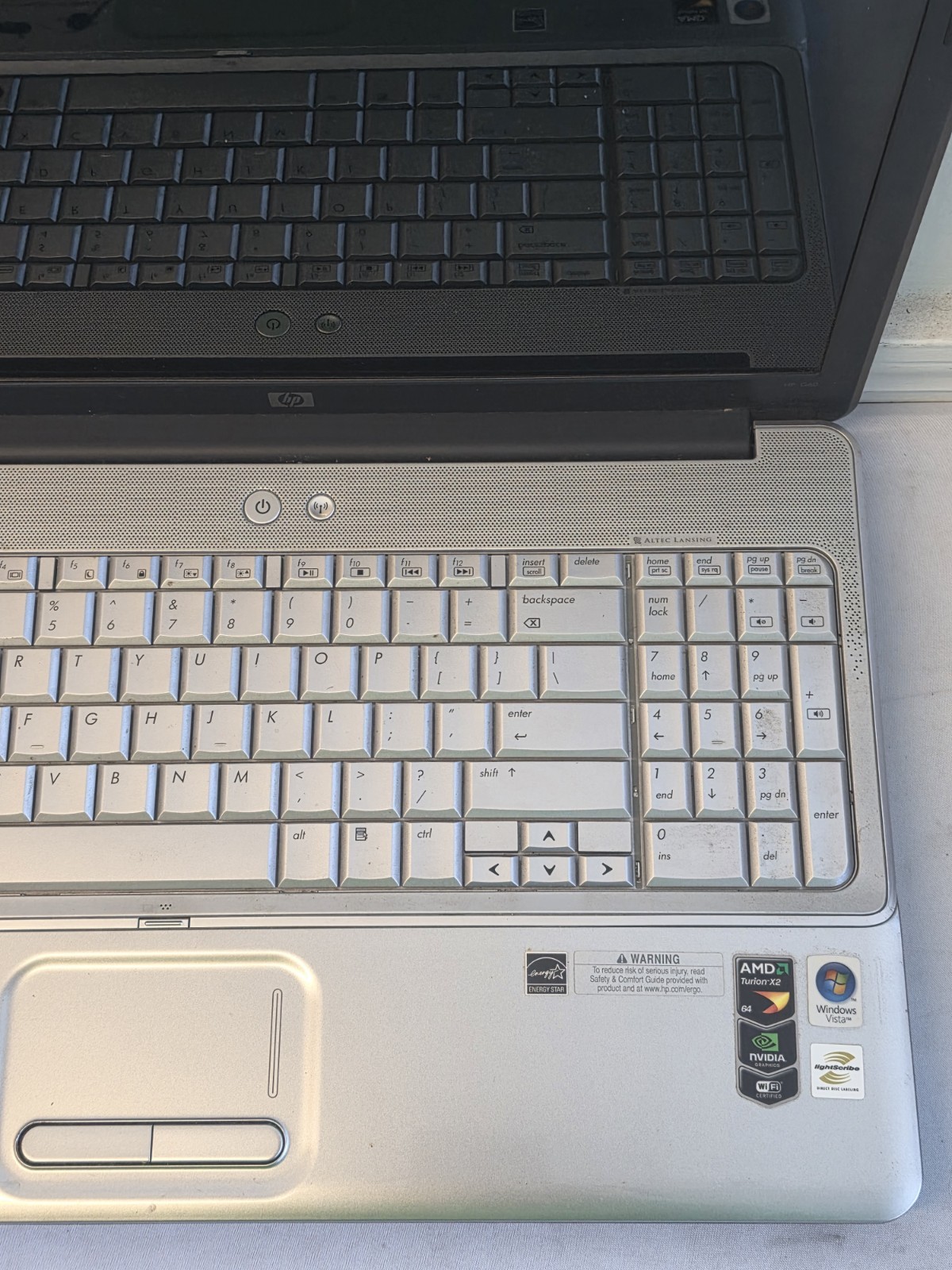 HP Notebook G60-120US Laptop – AMD Turion RM-70 – 3GB RAM NO BATT – Parts – READ