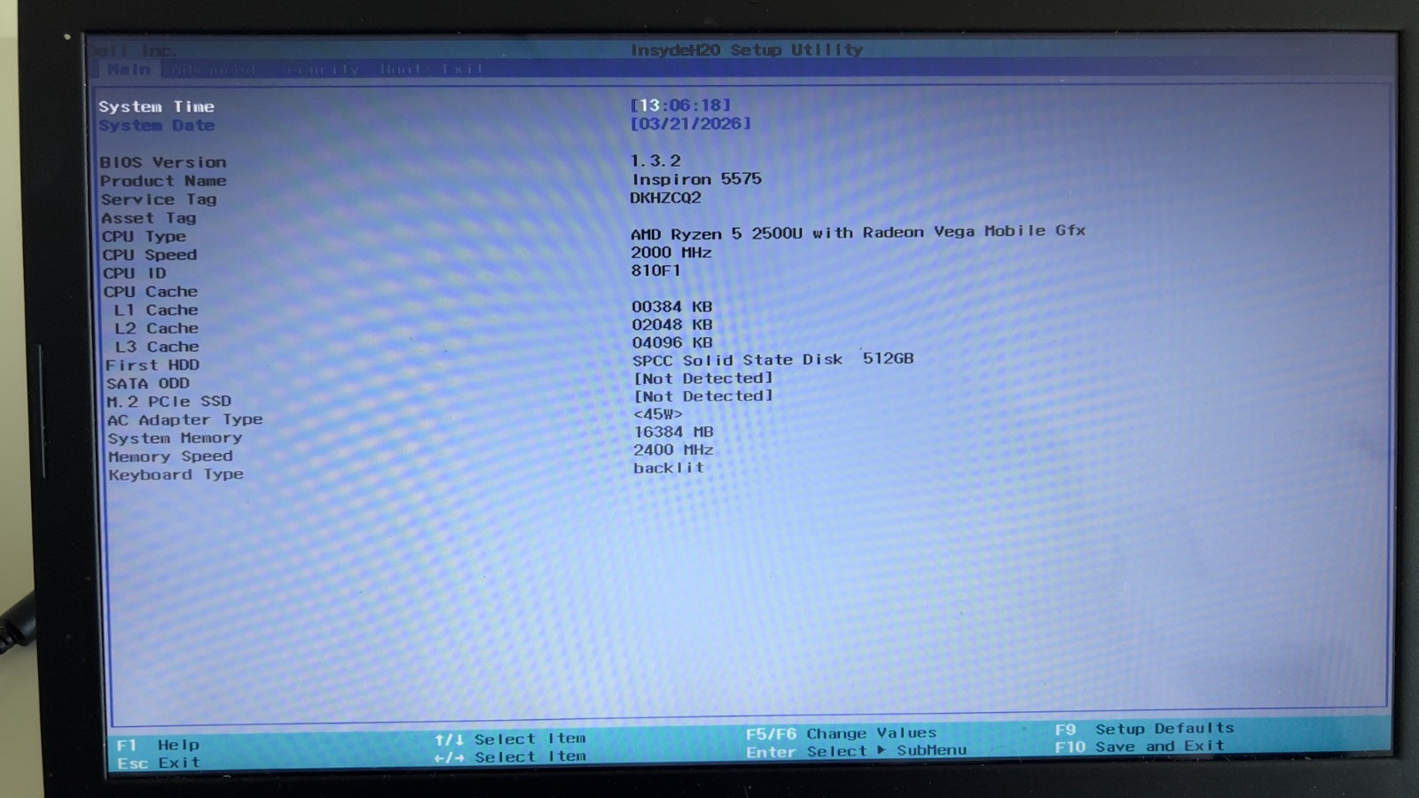 Dell Inspiron 5575 – AMD Ryzen 5 – 16GB RAM – 512GB SSD Windows 10 Pro