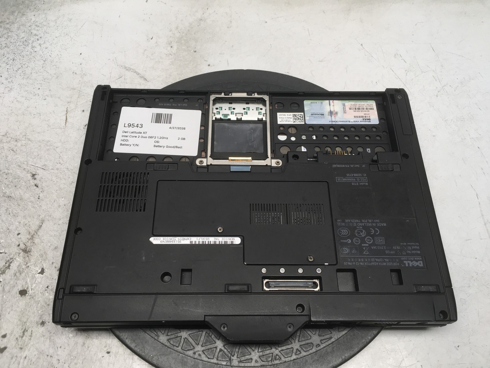 Dell Latitude XT Intel Core 2 Duo 06F2 1.2GHz 2 GB NO HDD No Batt