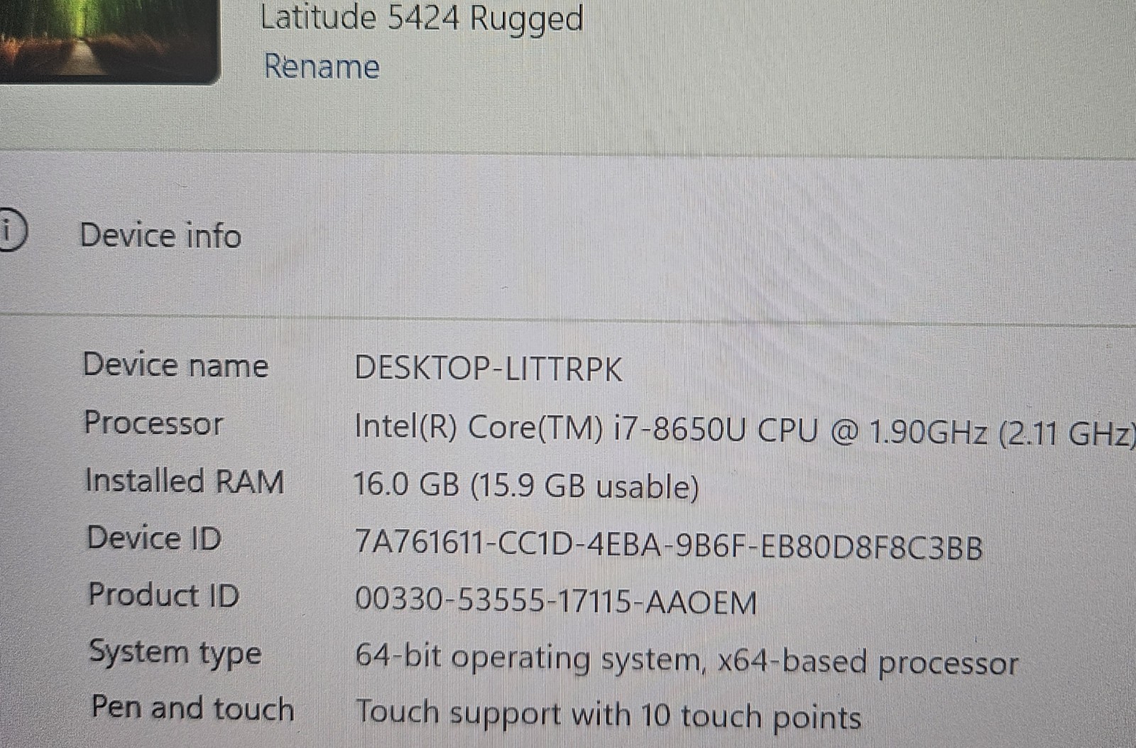 Dell Latitude 5424 Rugged Laptop i7 16GB RAM 256GB SSD Windows11 Pro Touchscreen
