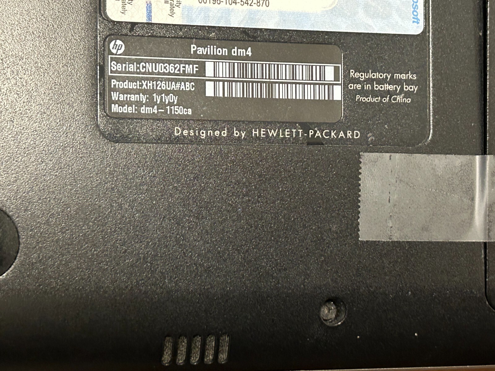 BROKEN HP Pavilion dm4-1150ca Intel Core i5 AS IS CRACKED SCREEN HINGE