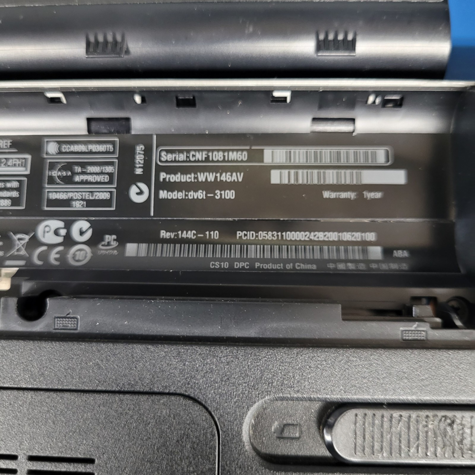 HP Pavilion dv6t-3100 Intel i5-m460 @2.53GHz 8 GB RAM – NO HDD