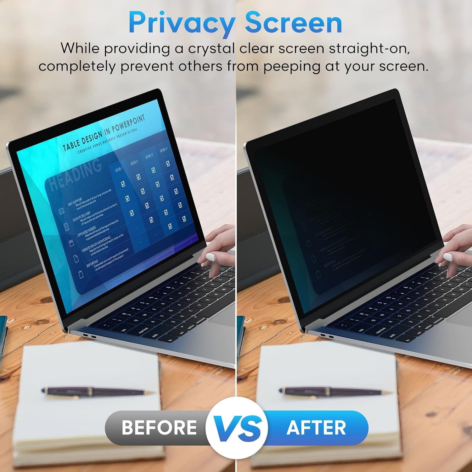 16 Inch Laptop Privacy Screen, Removable 16:10 Aspect Filter Screen Protector