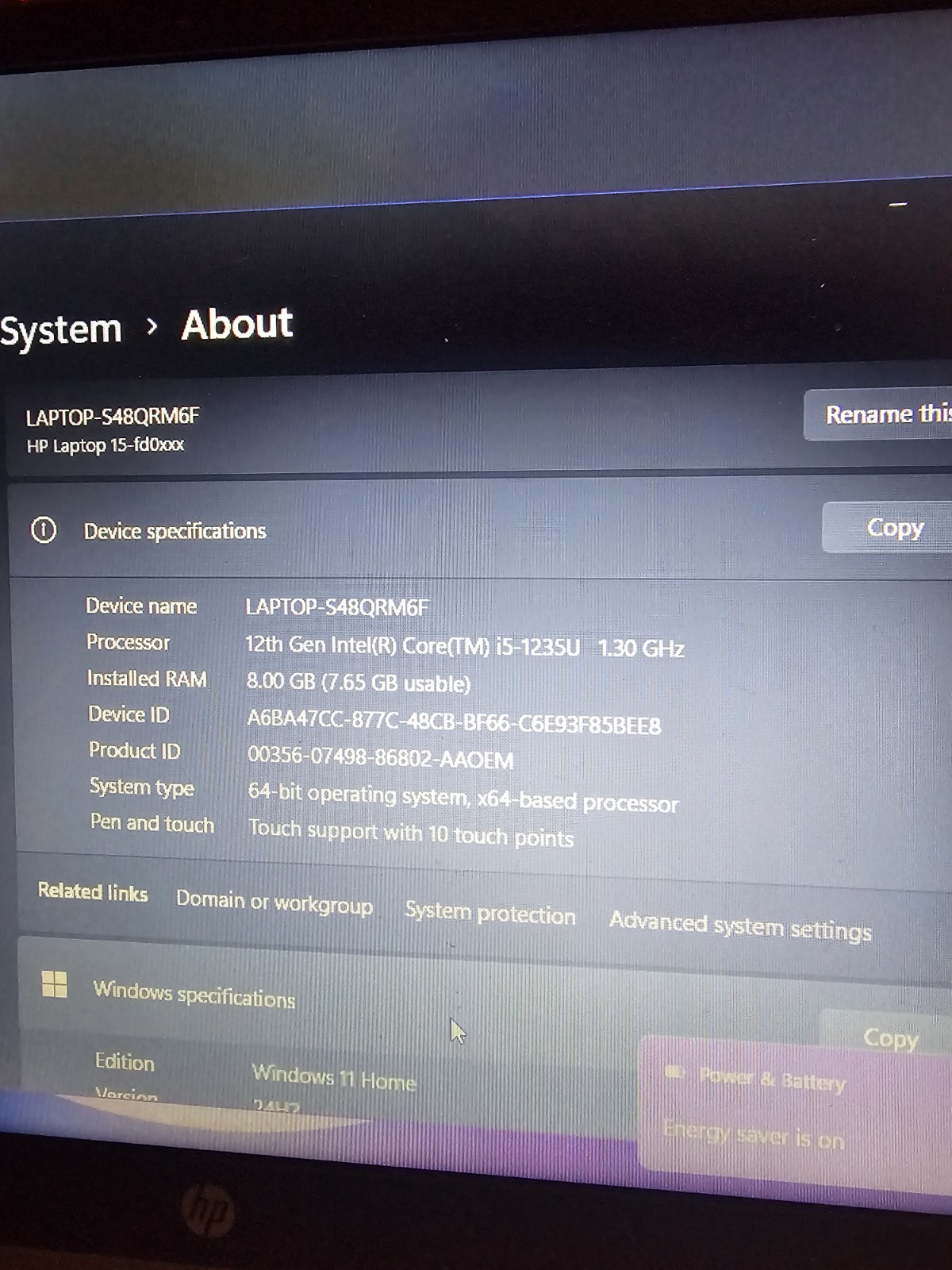 HP 15 Touchscreen Laptop | i5-1235U | 500GB SSD | Charger Included