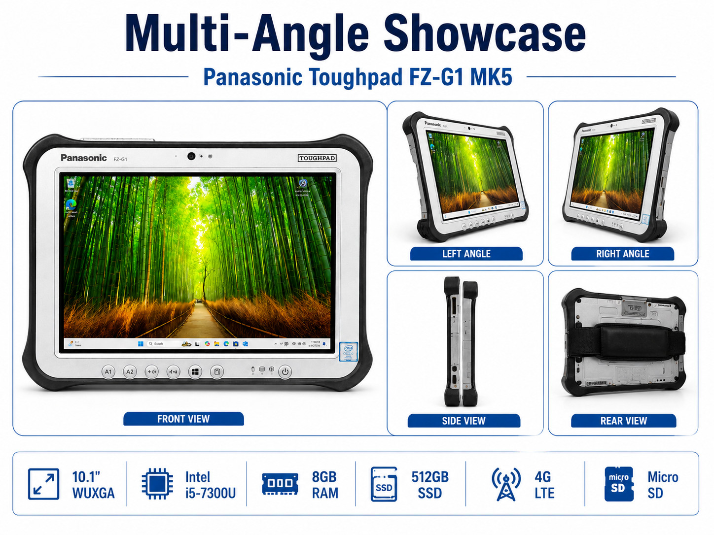 PANASONIC FZ-G1 MK5 10.1″ WUXGA i5-7300U 512GB SSD 8GB 4G LTE MICRO SD READER