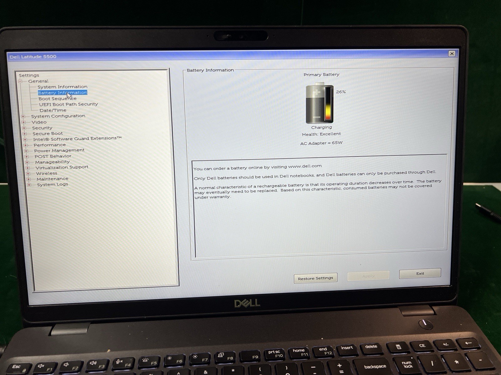 Dell Latitude 5500 15.6″ i5-8365U 1.60 GHz 8 GB RAM No SSD/OS/AC Very Good