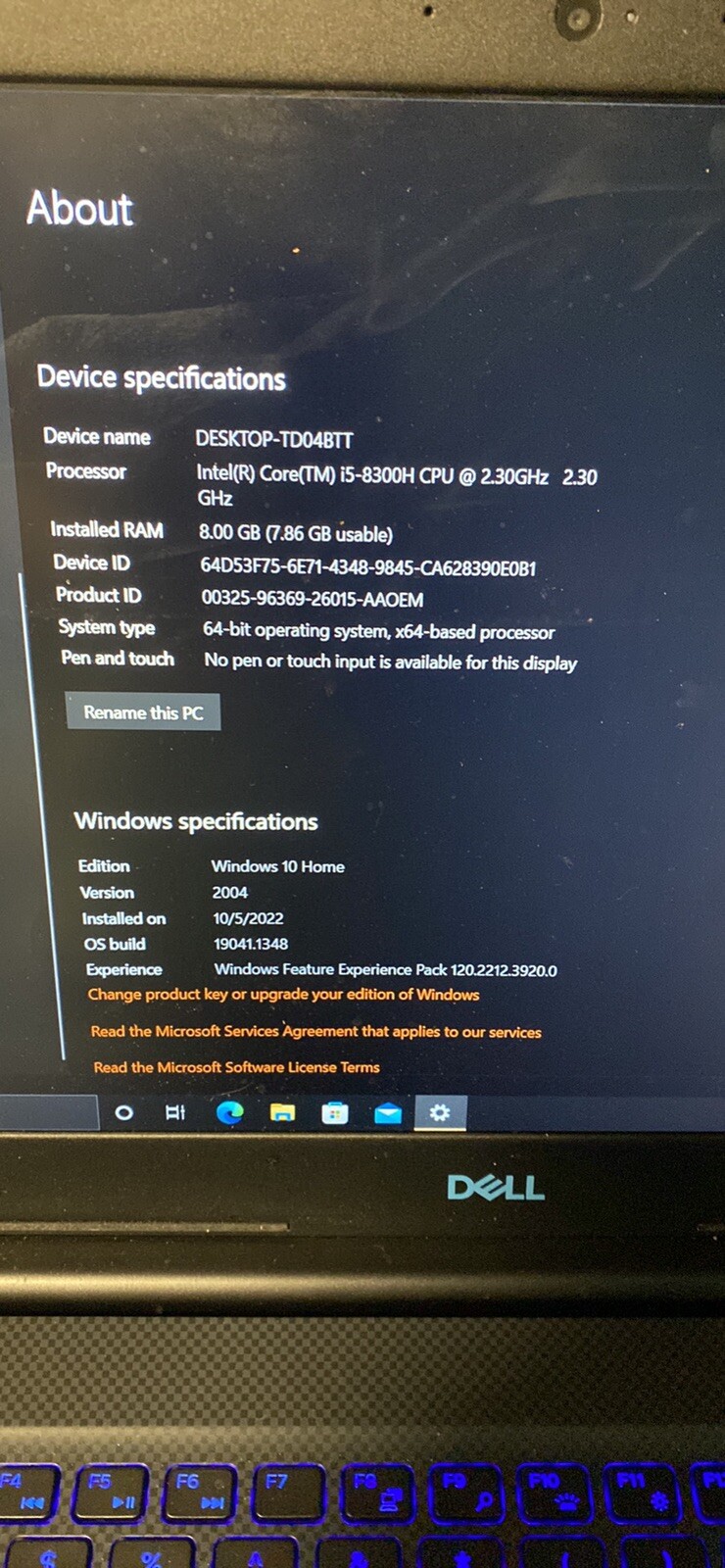 Dell G3 15.6 inch (1TB HDD, Intel Core i5 10th Gen., 4.50GHz, 8GB) Laptop