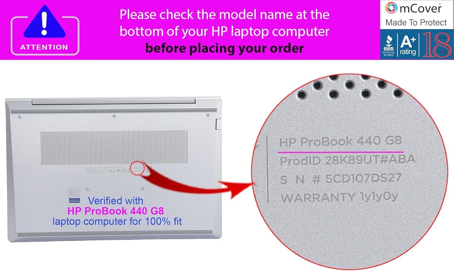 Clear Case for 2021～2022 14″ HP ProBook 440 G8 / G9 and 445 G8 / G9 Series Noteb