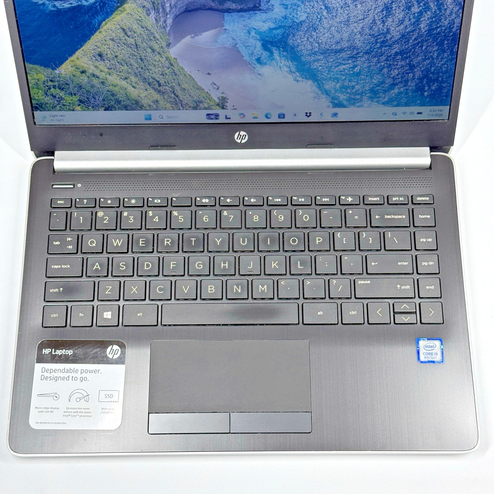 HP 14-cf0051od 14″ Laptop i5-8250U 8GB RAM 256GB SSD Windows 11 w/OEM Charger
