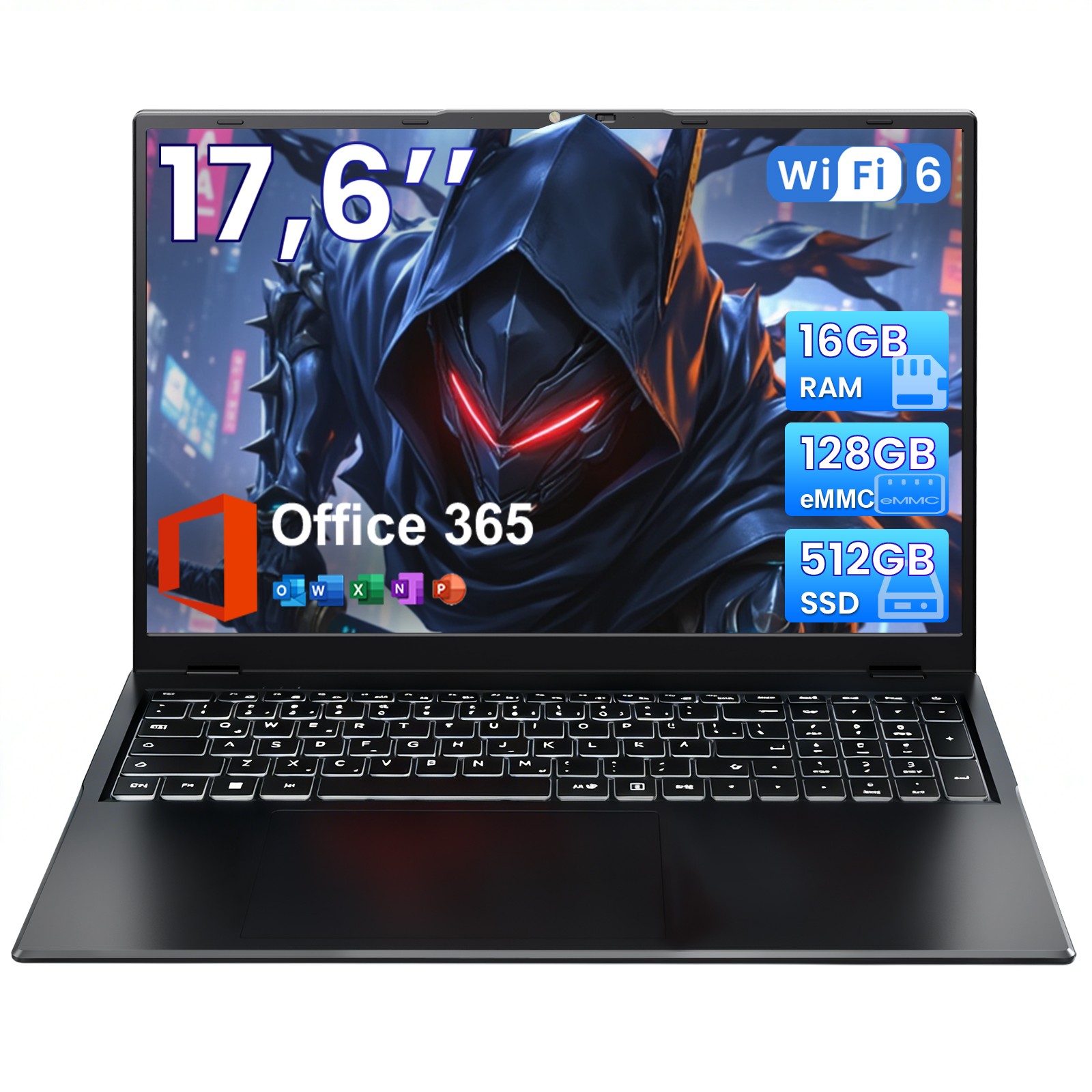 Jumper 17.6″ FHD IPS Laptop Windows 11 Intel N5095 640GB SSD Office 365