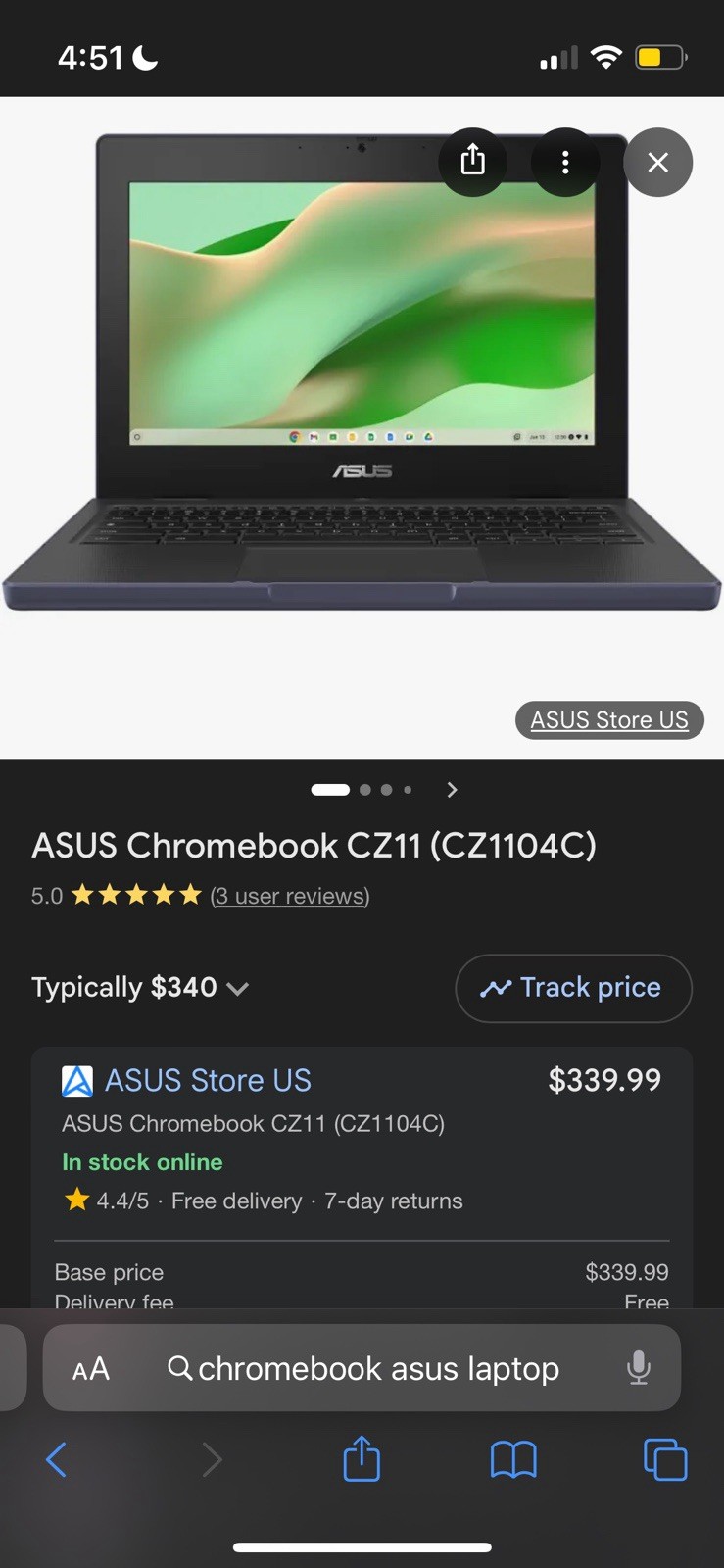 ASUS Chromebook CZ11 11.6″ Laptop Intel Processor Chrome OS Black Charger