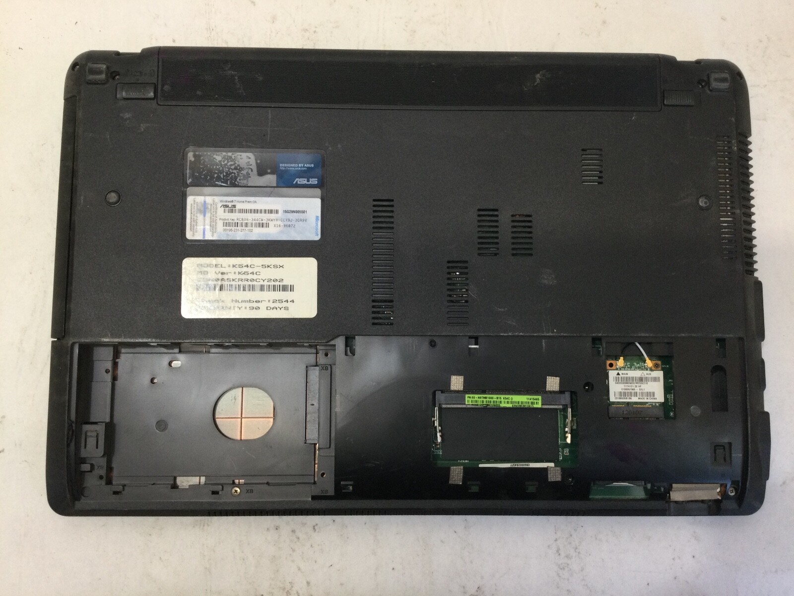 ASUS NOTEBOOK X54C – INTEL PENTIUM B960 – NO RAM – BOOTS TO BIOS – READ DESC- BB