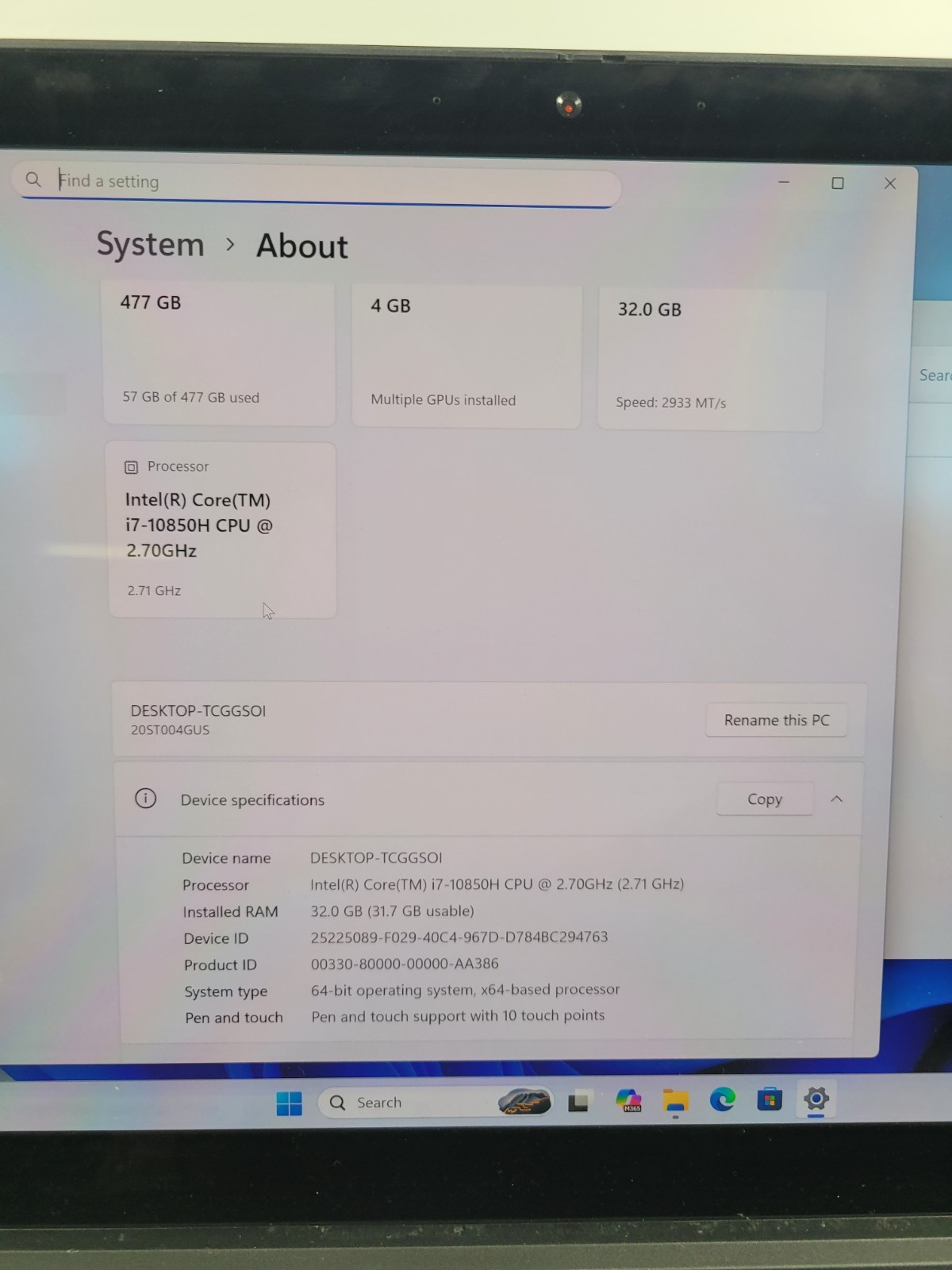 Lenovo ThinkPad P15 Gen 1 Black i7-10850H 32GB 512GB Quadro T2000 Touchscreen #3