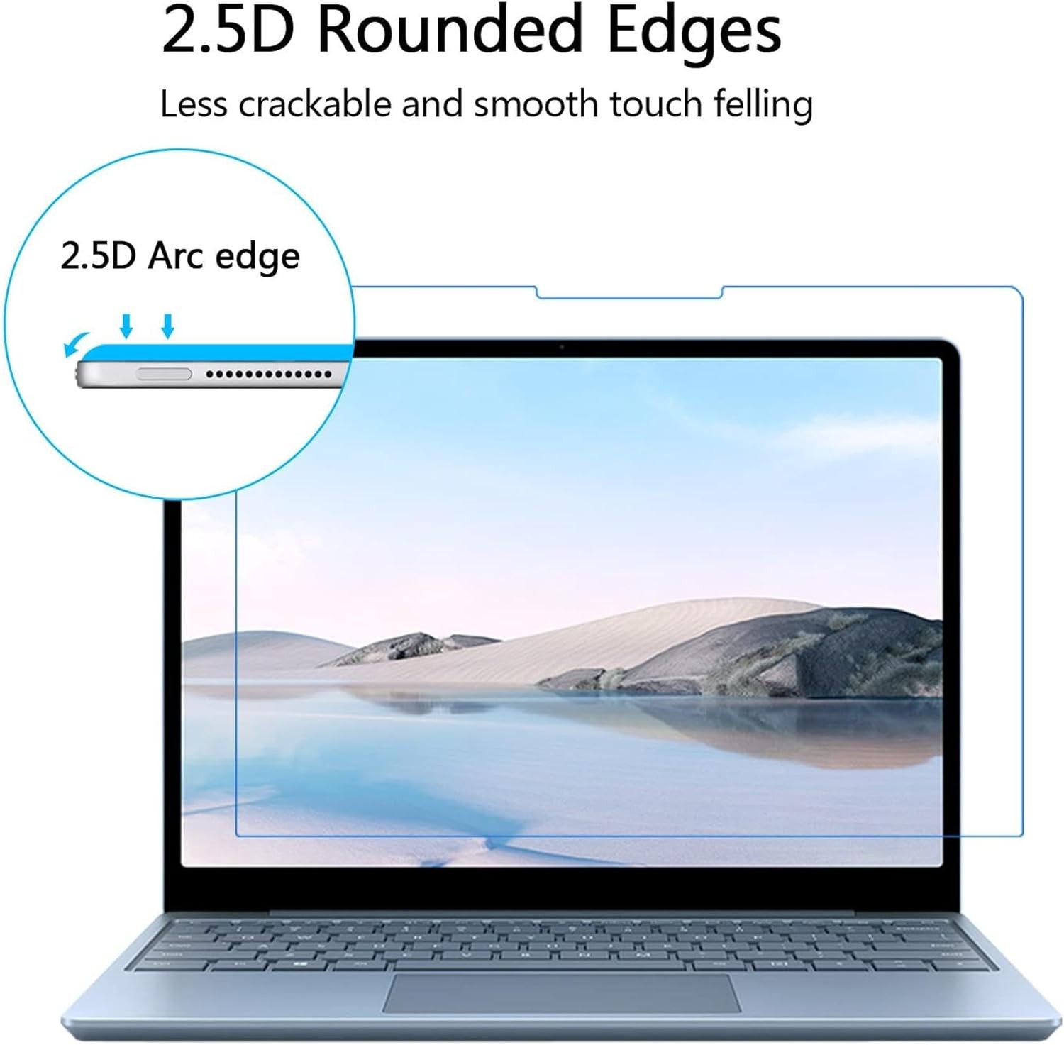 Tempered Glass Screen Protector for Surface Laptop Go 2 12.4 inch, 9H Hardness