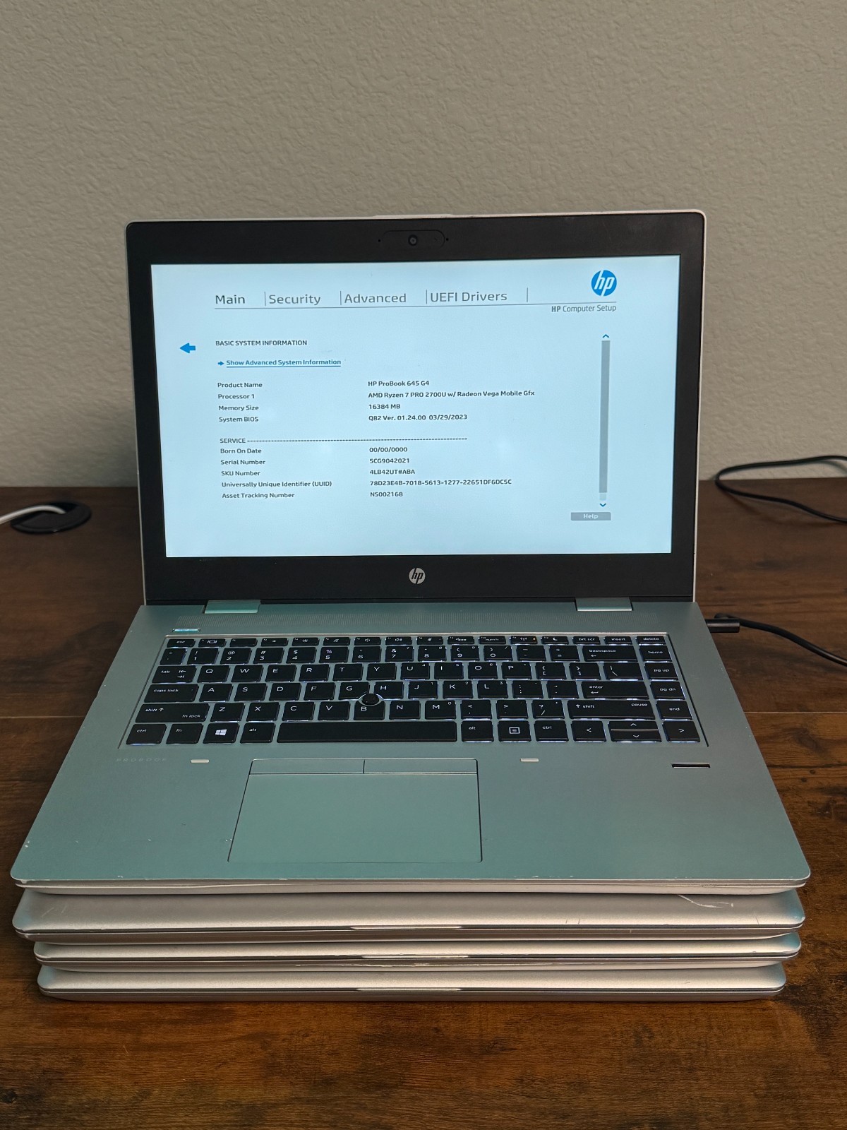Lot of 4 HP ProBook 645 G4 14″ AMD Ryzen 7 PRO 2700U 16 GB RAM No SSD