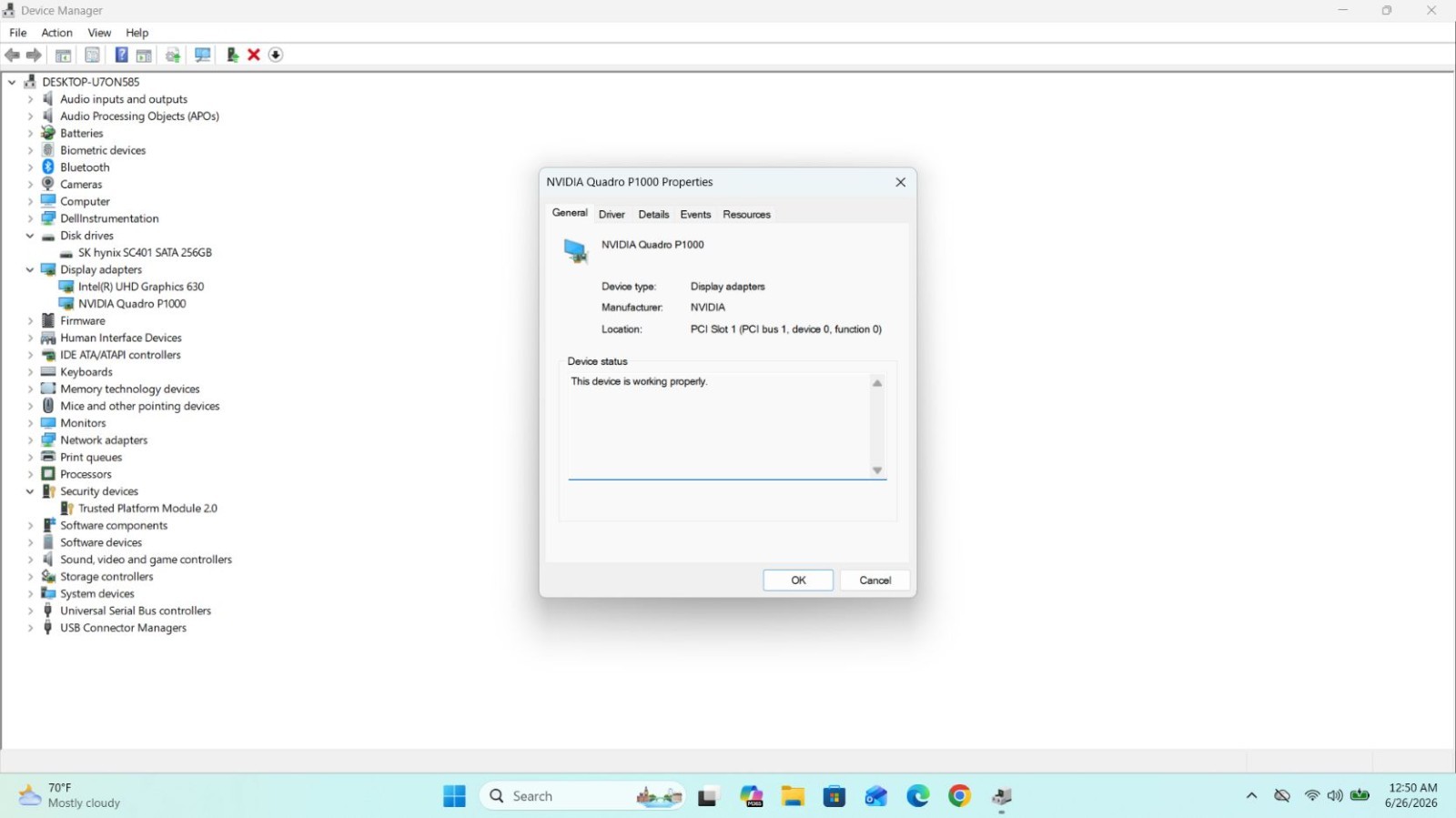 Dell Precision 5530 i7-2.6GHz 32GB 256GB SSD P1000 4GB GDDR Win11