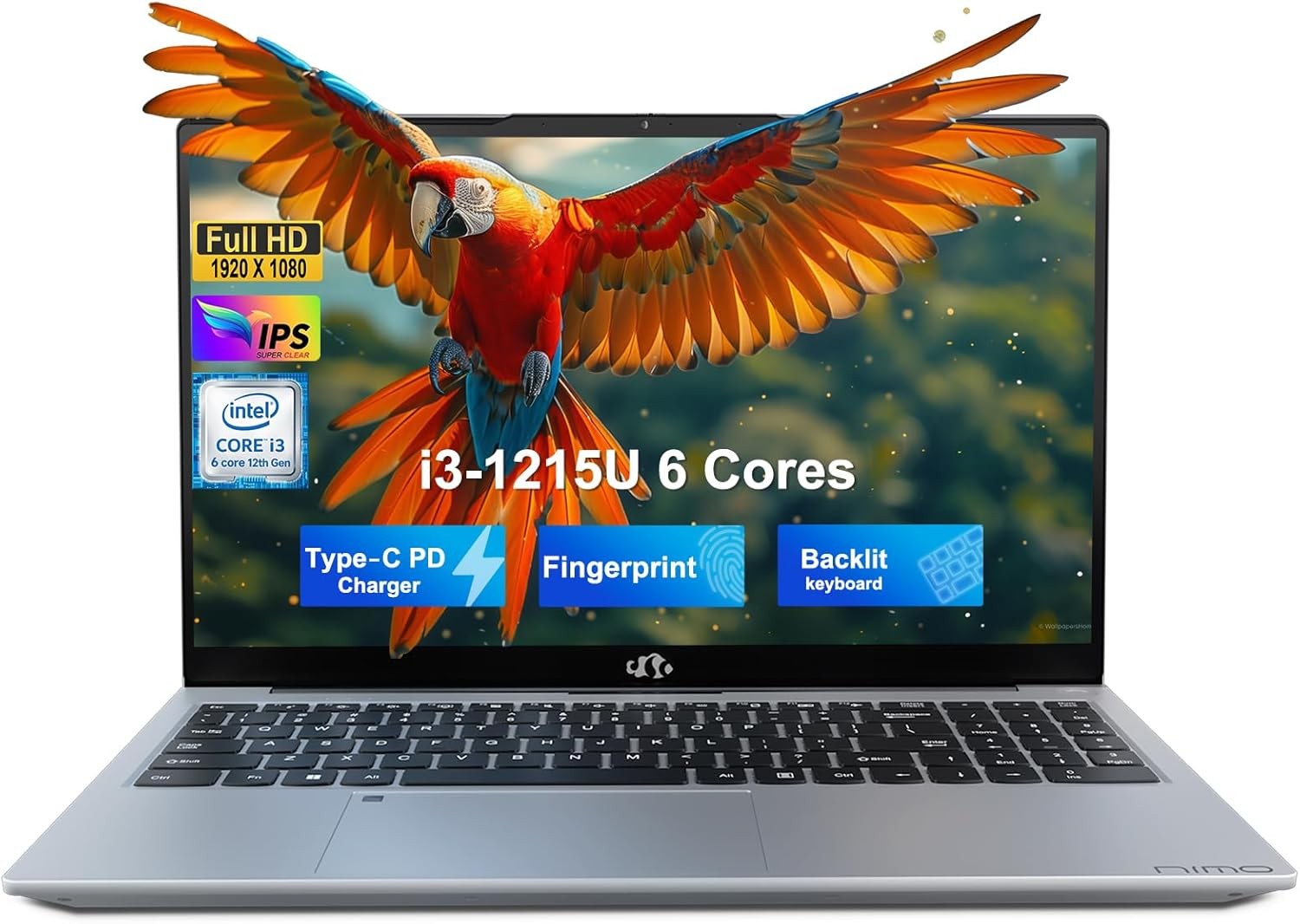 NIMO 15.6″ FHD IPS Laptop Intel Core i3-1215U 6 Cores 4.4GHz 8GB RAM 256GB SSD