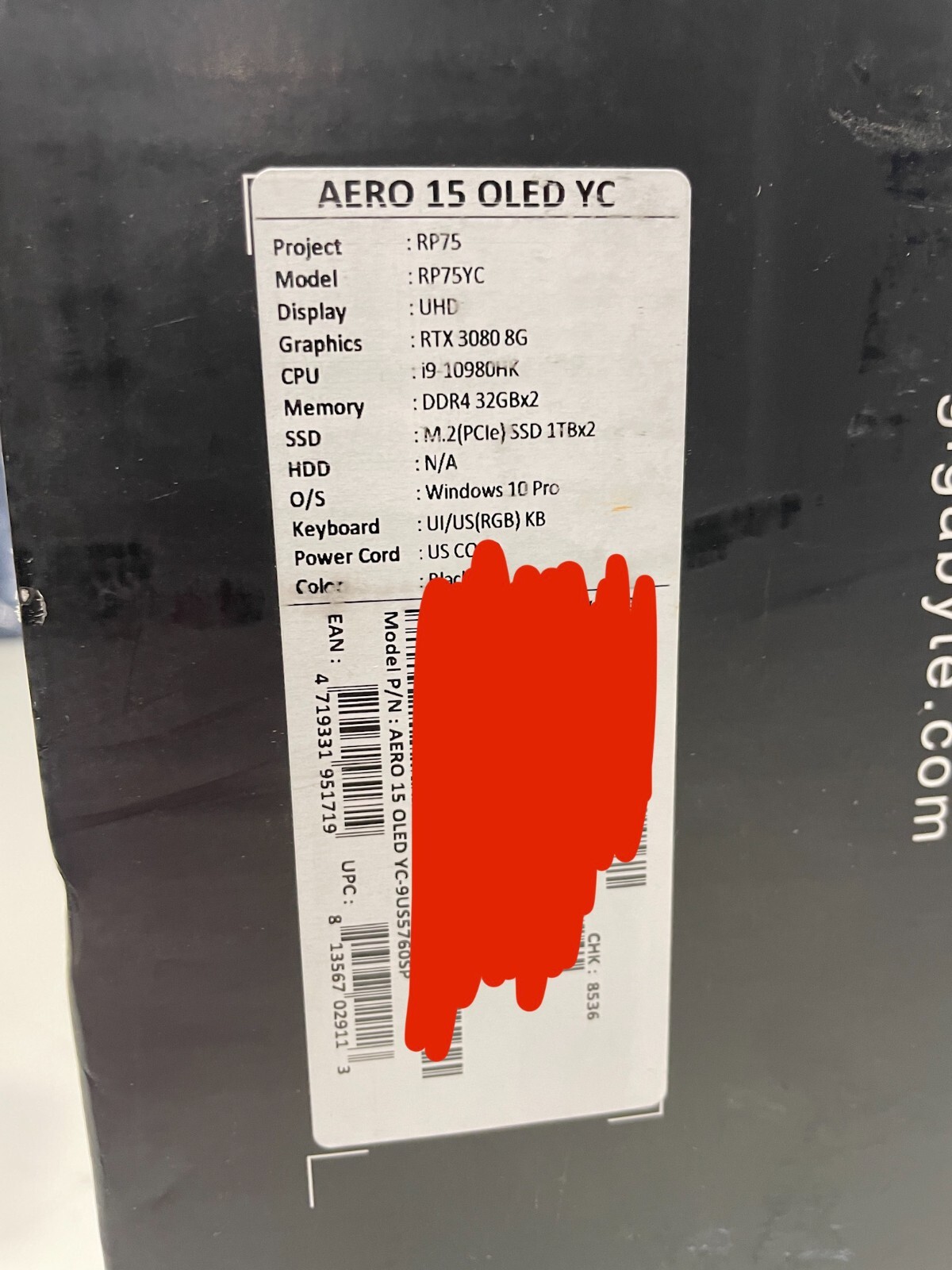 GIGABYTE AERO 15 OLED YC 15.6″ i9/RTX 3080/8GB/64GB/2TB